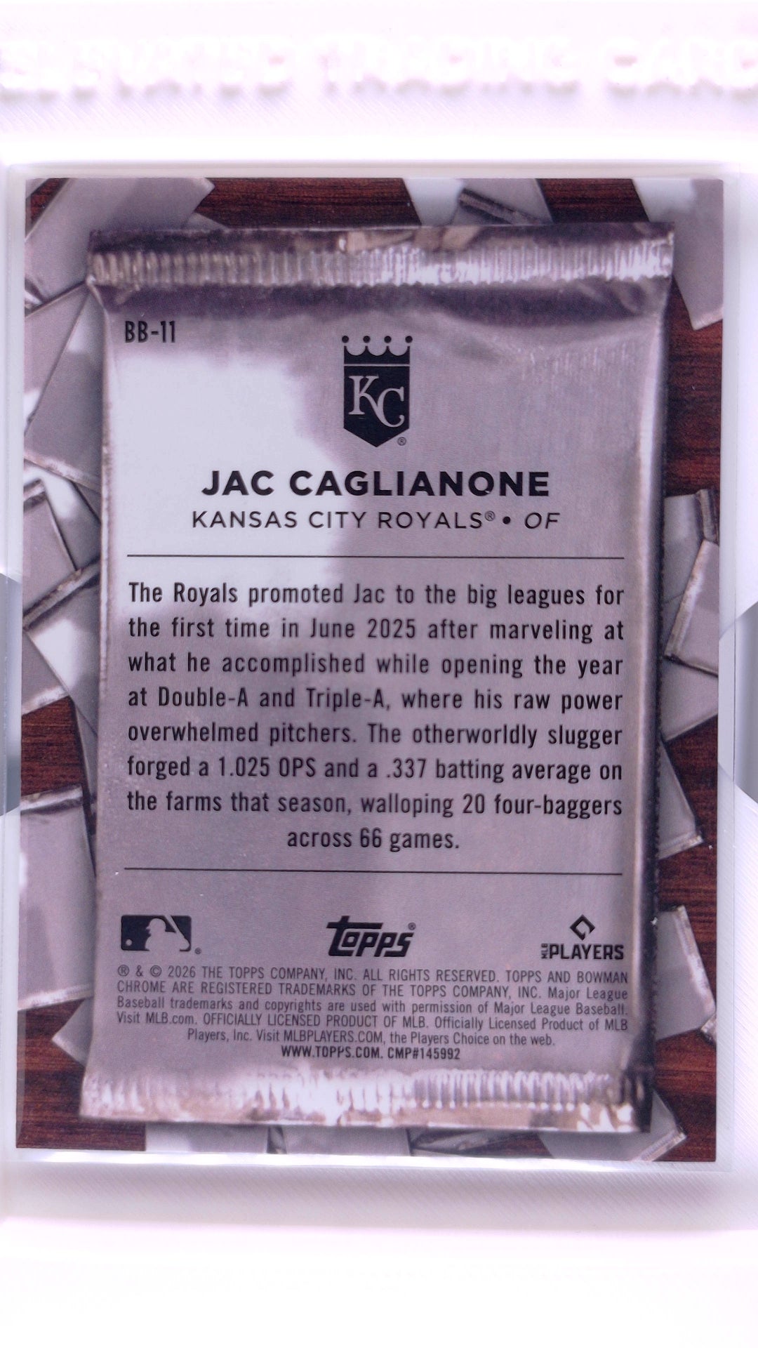 #BB-11 Jac Caglianone Rookie Big Break - back
