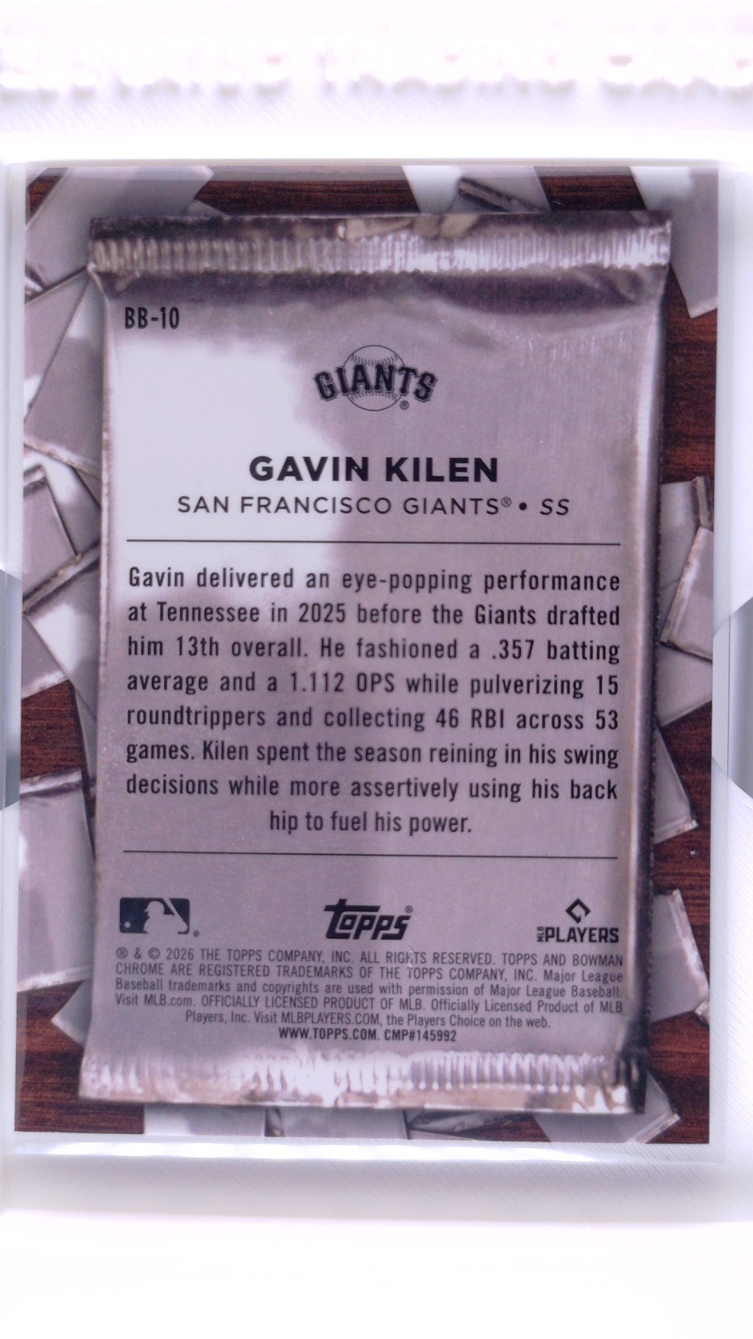 #BB-10 Gavin Kilen Big Break - back