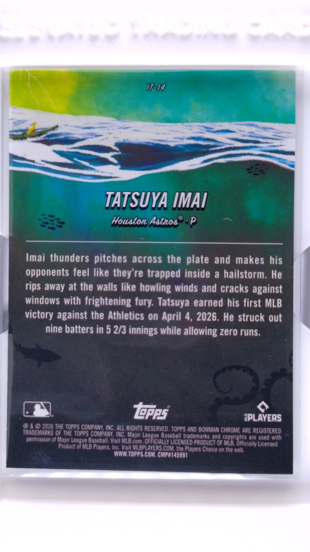 #IT-14 Tatsuya Imai Rookie It Came to the League - back