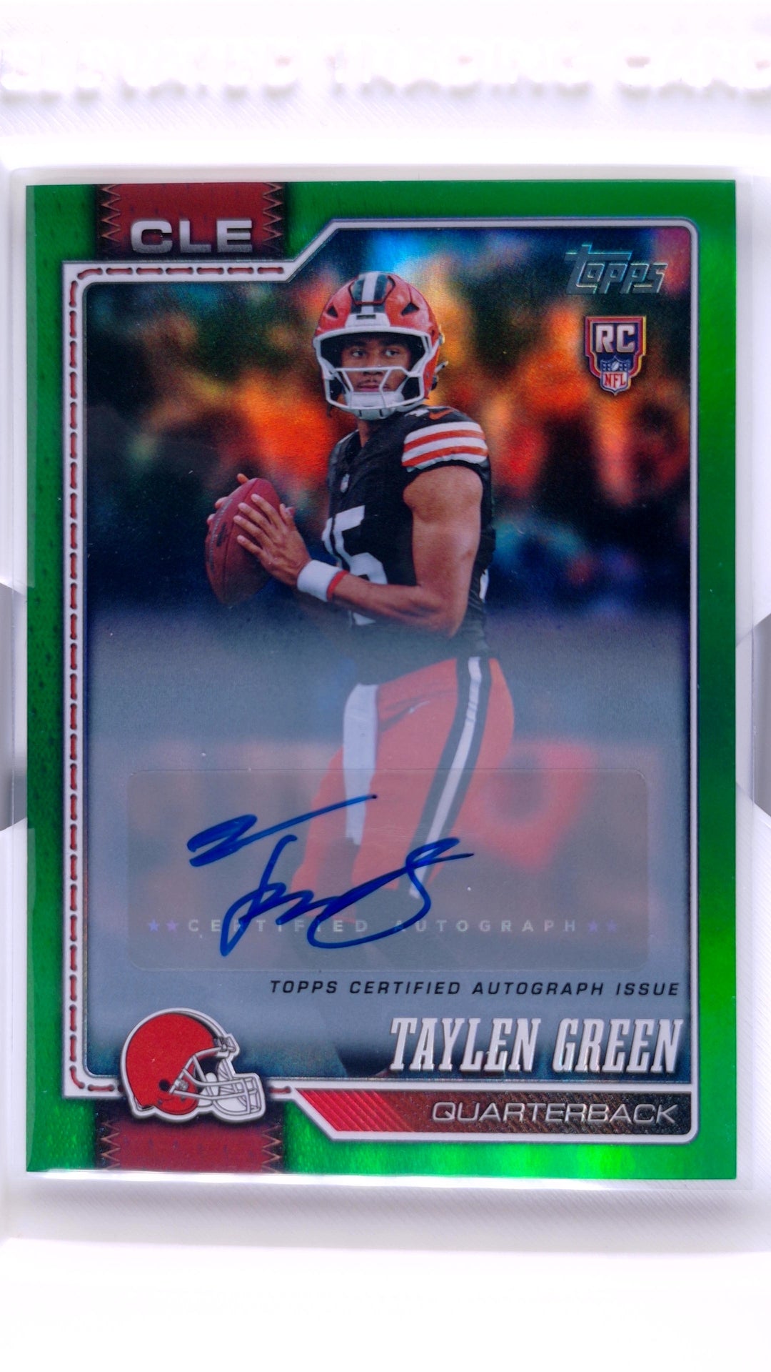 #308 Taylen Green Rookie Rookie Real One Autographs Green #4/99 - front