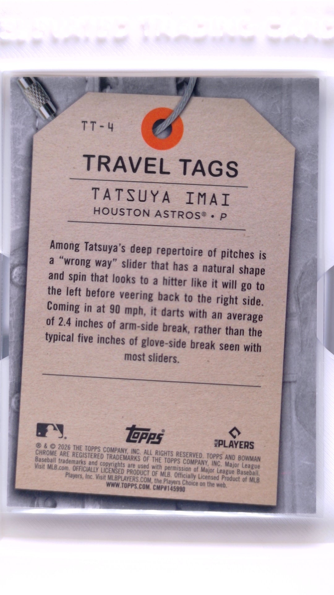 #TT-4 Tatsuya Imai Rookie Travel Tags - back