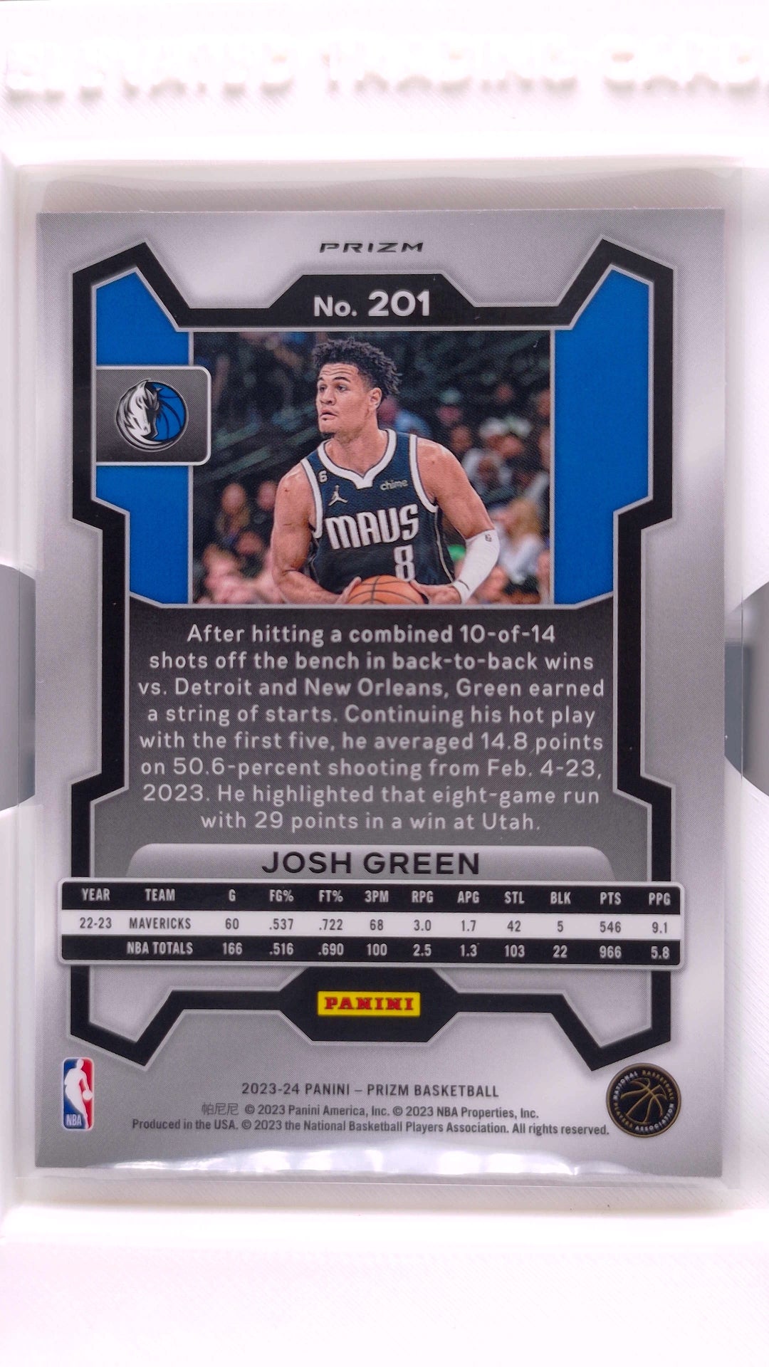 #201 Josh Green Red, White And Blue Prizm - back