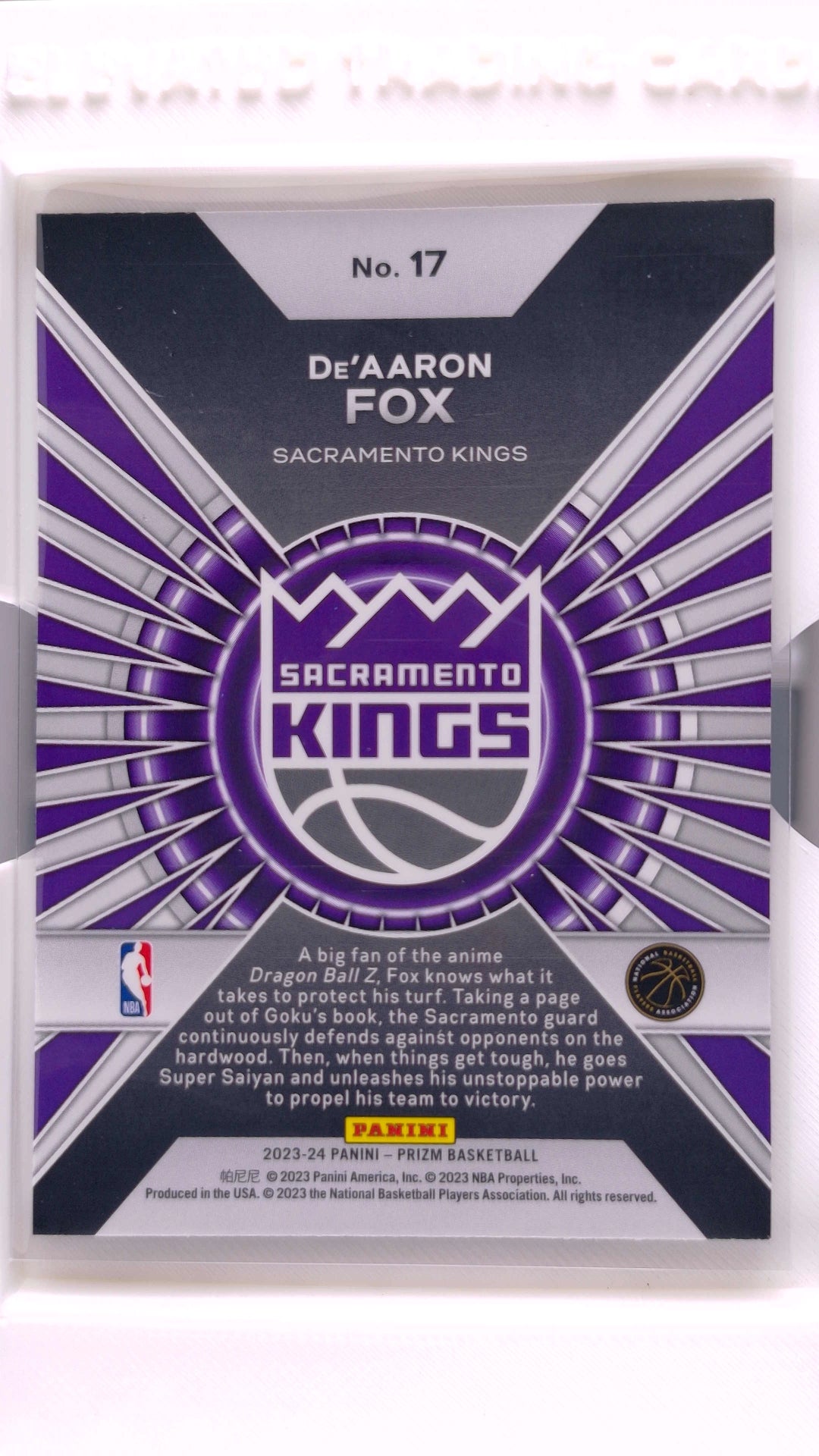 #17 De'Aaron Fox Dominance - back