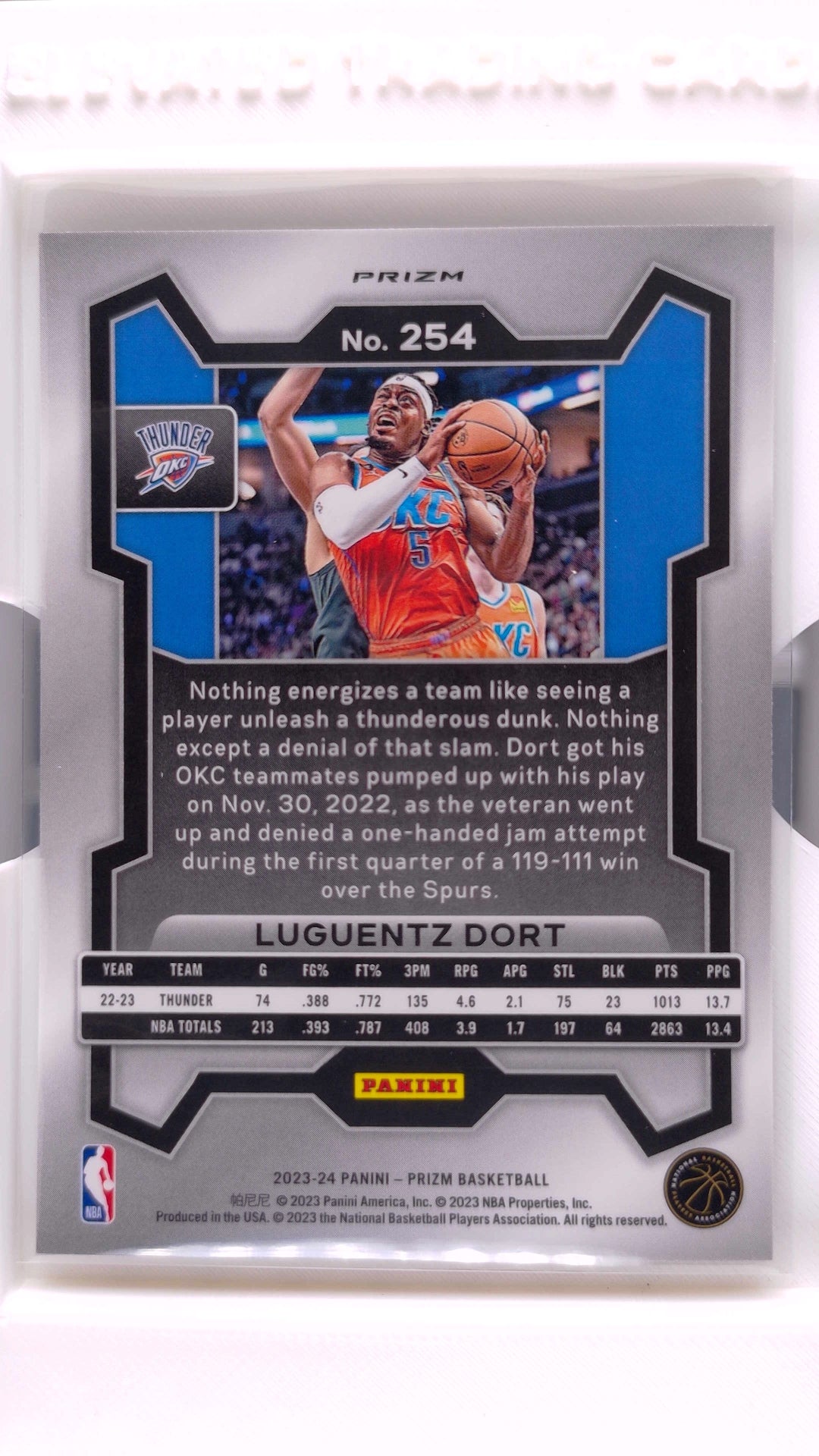#254 Luguentz Dort Silver Prizm - back