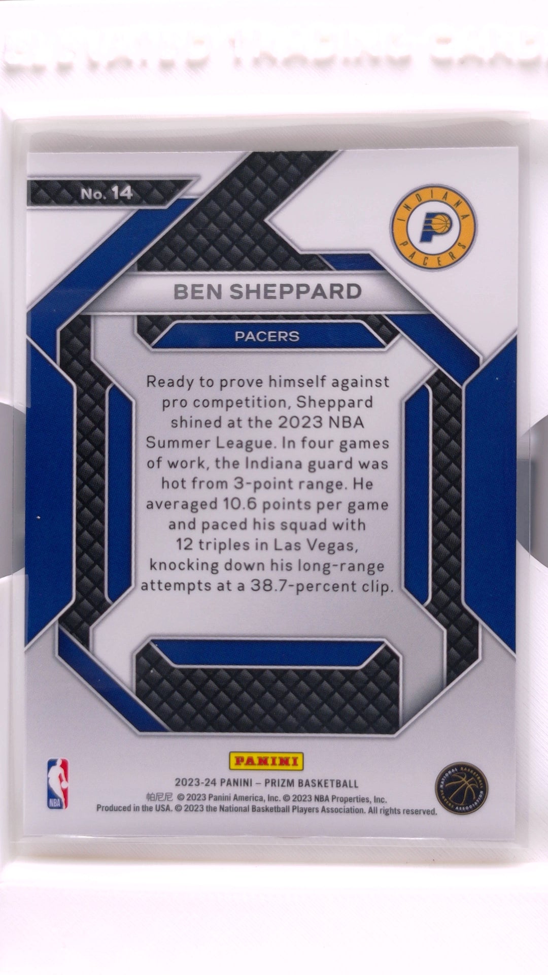 #14 Ben Sheppard Rookie Emergent - back