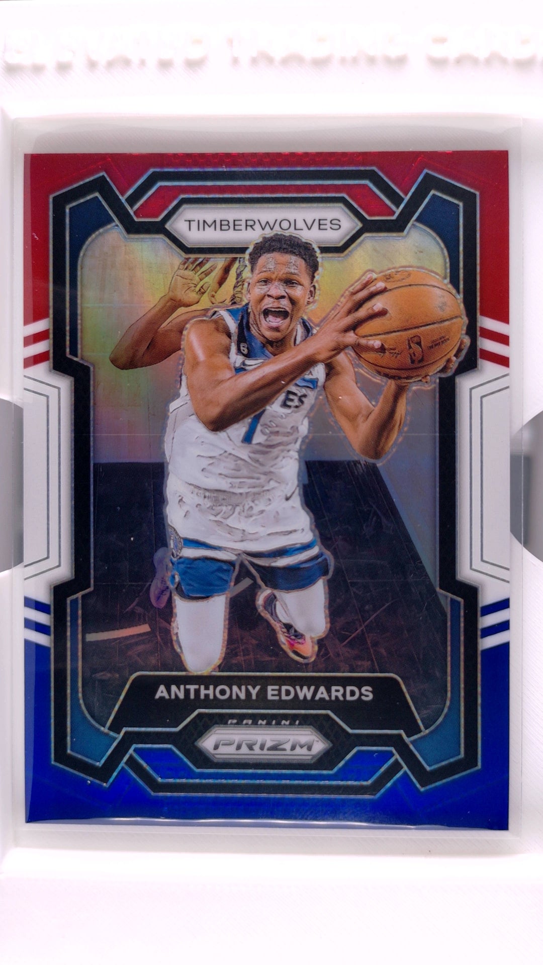 #108 Anthony Edwards Red, White And Blue Prizm - front