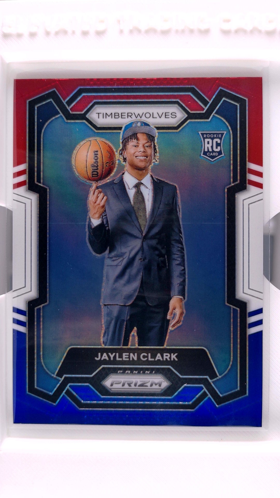 #166 Jaylen Clark Rookie Red, White And Blue Prizm - front