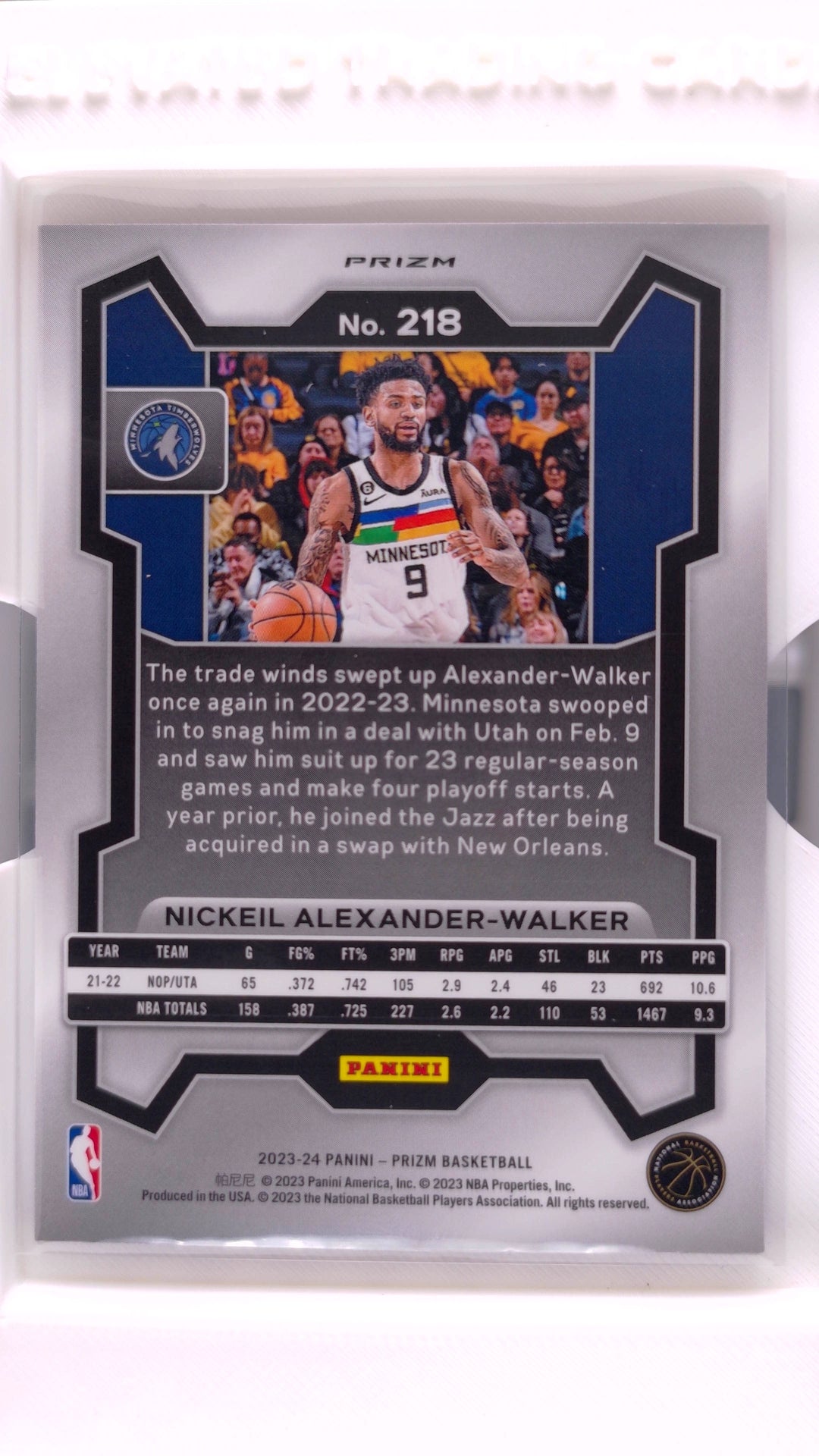 #218 Nickeil Alexander-Walker Red, White And Blue Prizm - back