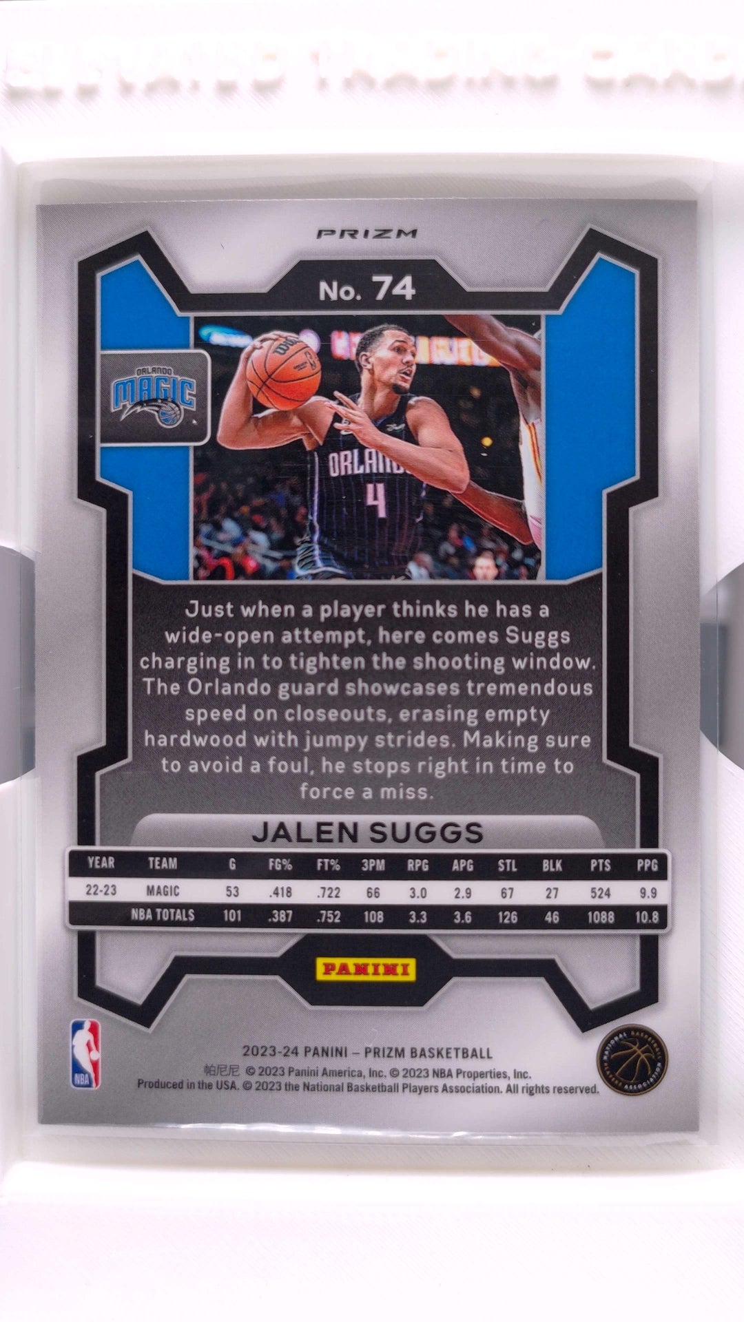 #74 Jalen Suggs Green Prizm - back