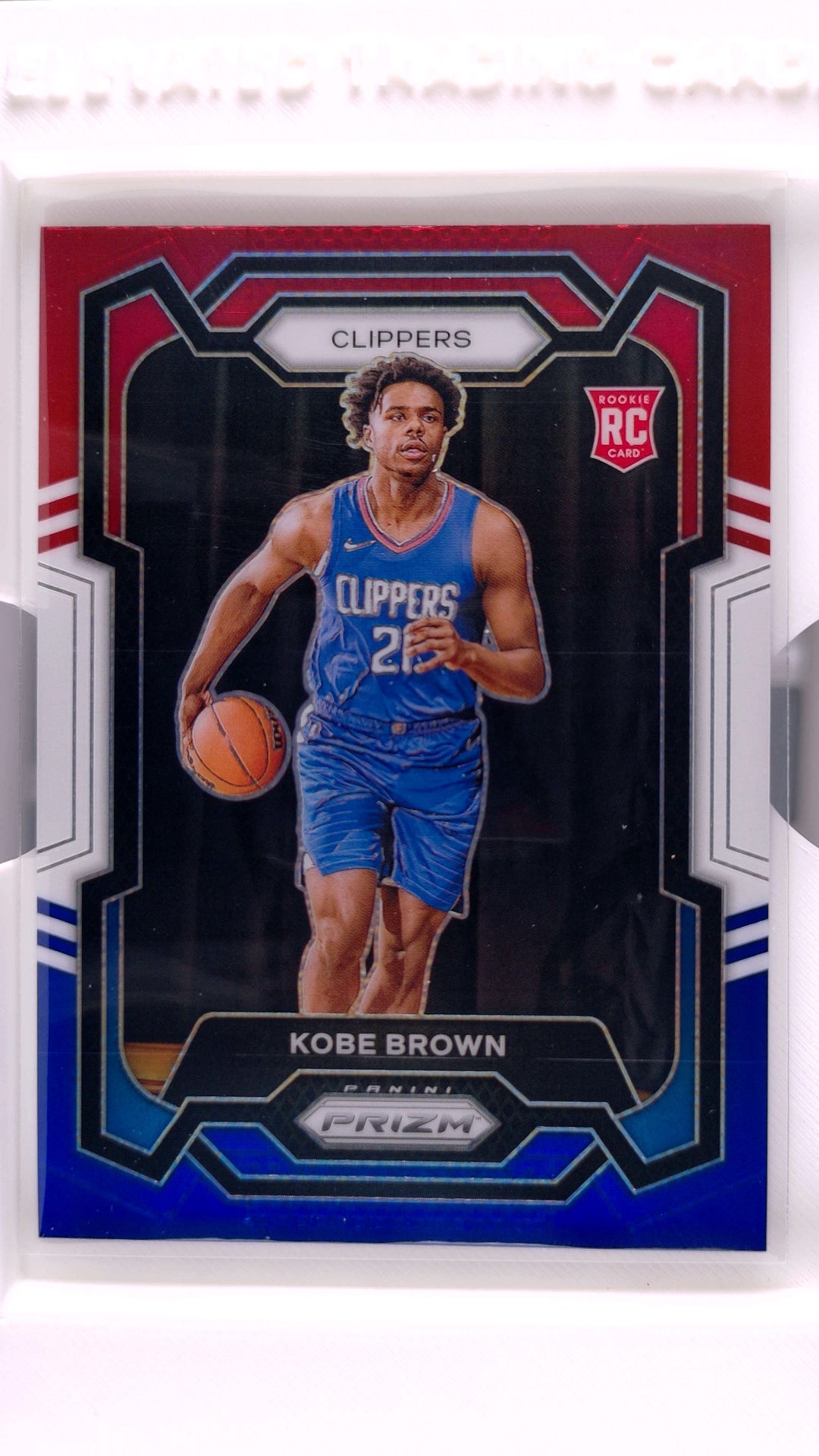 #144 Kobe Brown Rookie Red, White And Blue Prizm - front