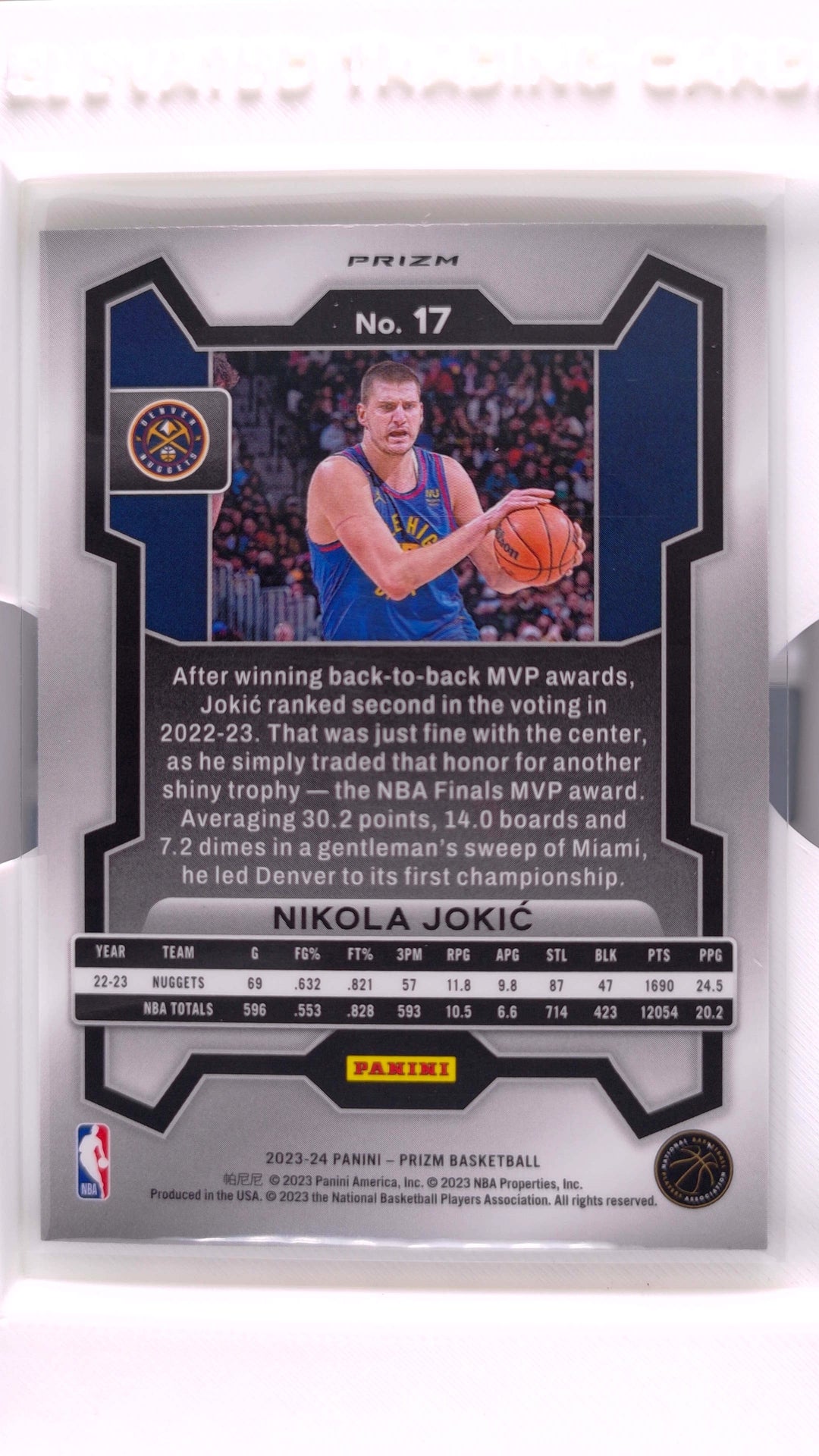 #17 Nikola Jokic Green Prizm - back
