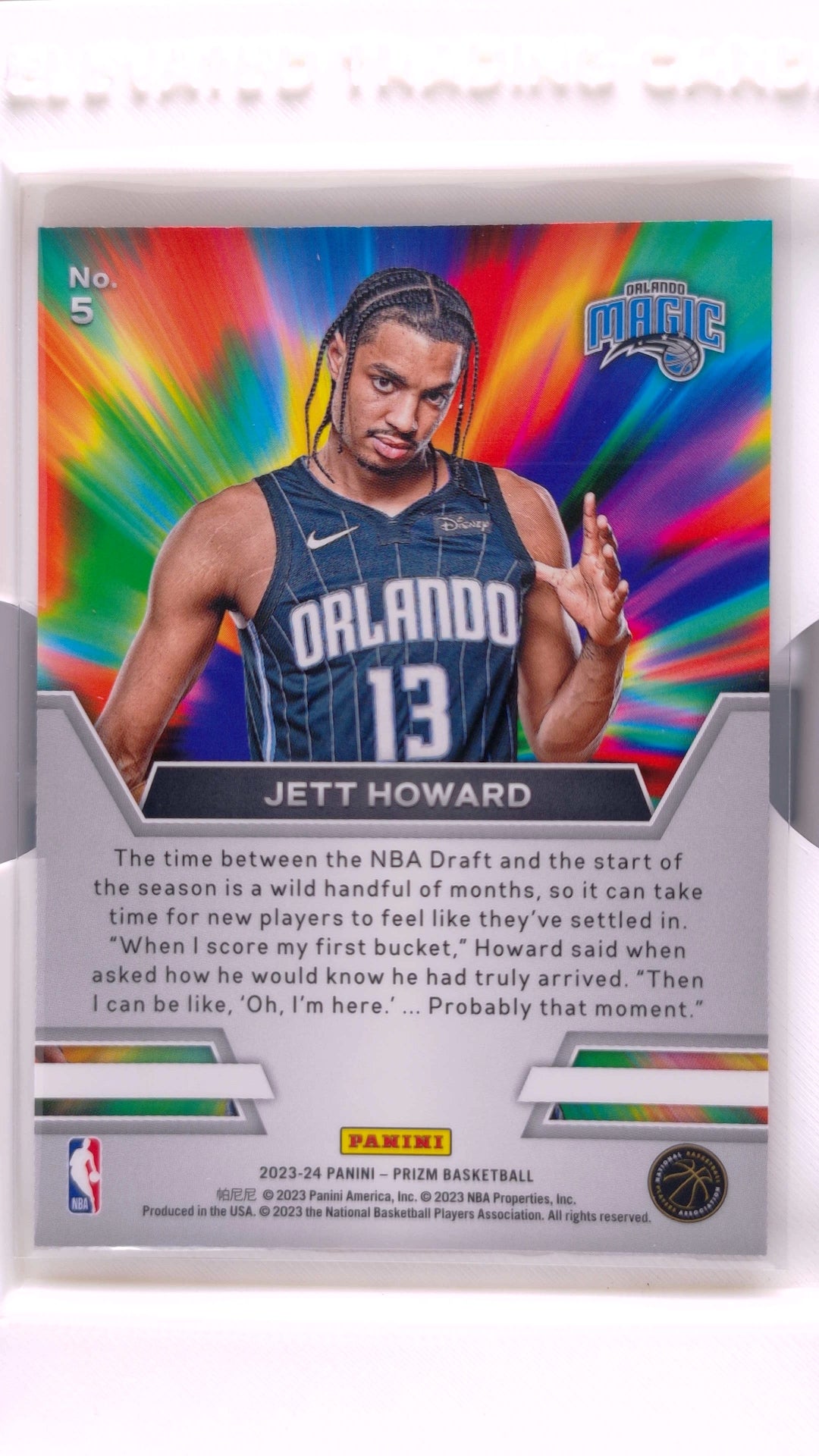 #5 Jett Howard Rookie Instant Impact - back