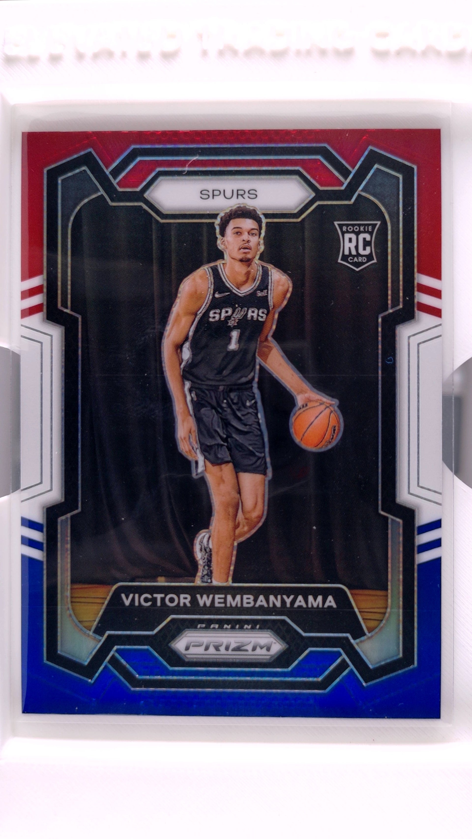 2023 Panini Prizm Basketball Victor Wembanyama #136 Red, White And Blue Prizm RC — Front