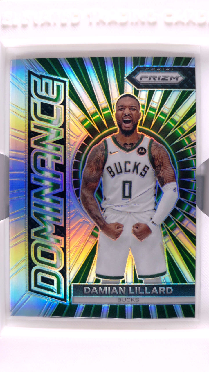 2023 Panini Prizm Basketball Damian Lillard #4 Dominance Silver Prizm — Front