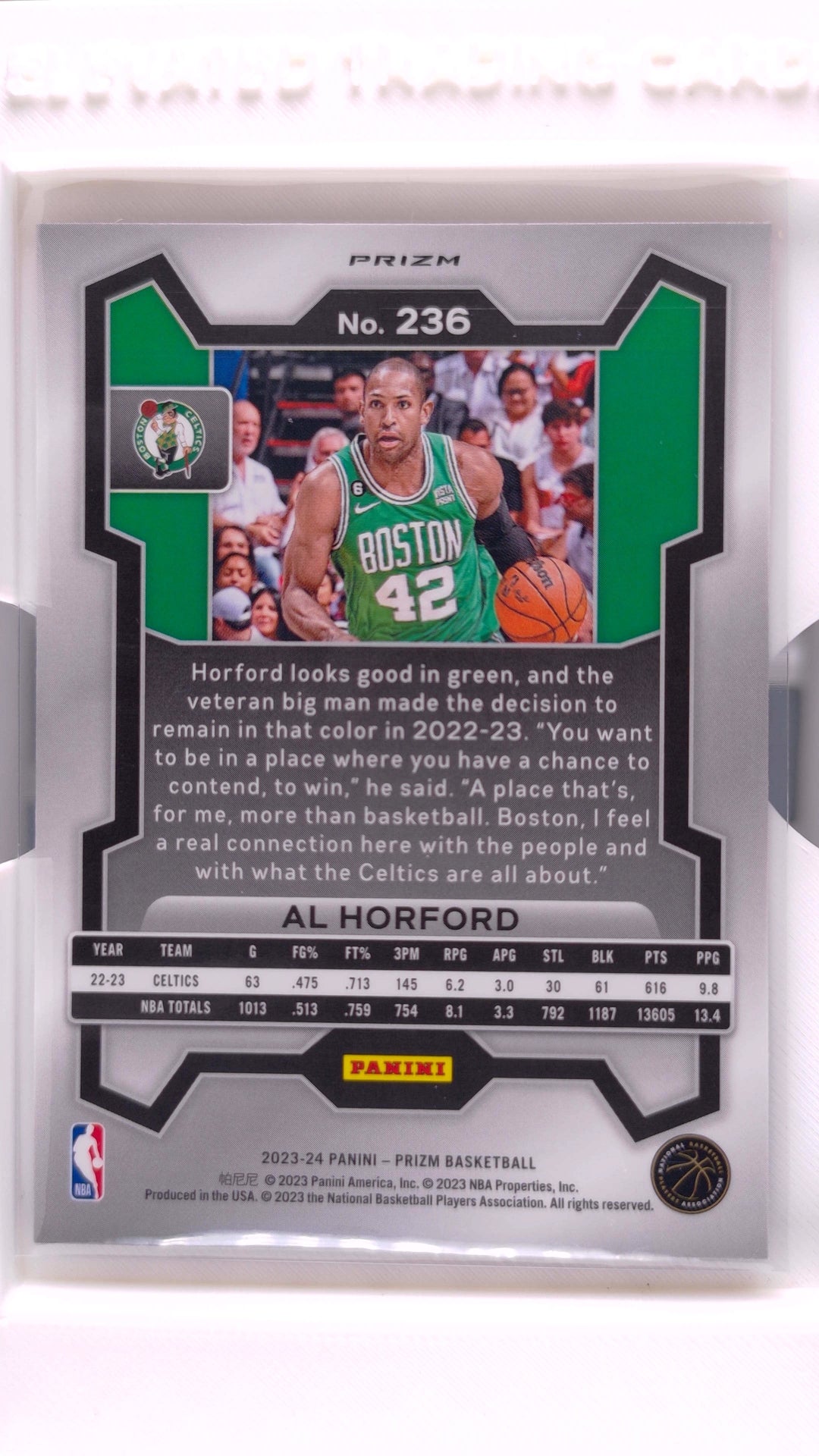 #236 Al Horford Red, White And Blue Prizm - back