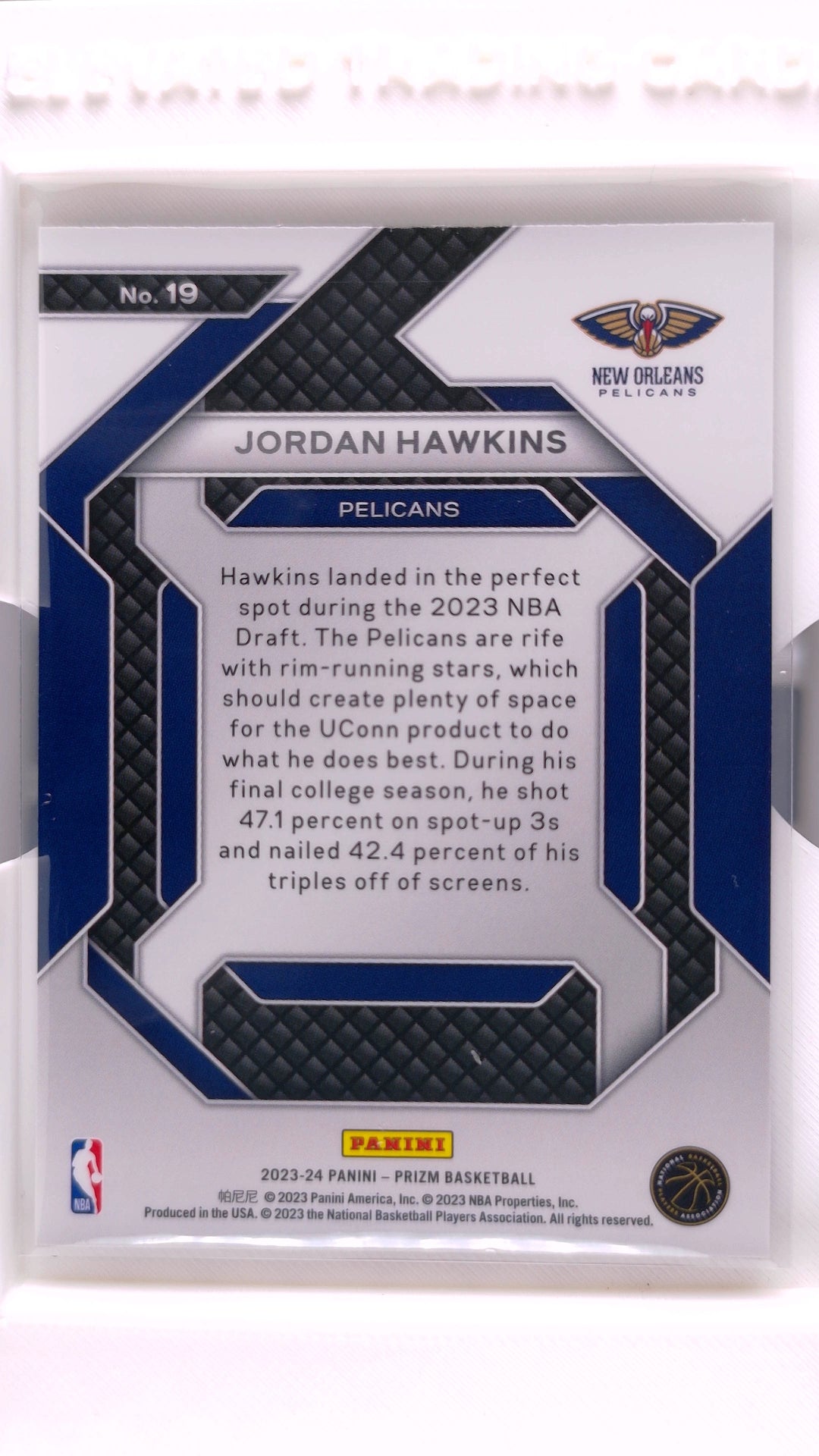 #19 Jordan Hawkins Rookie Emergent - back