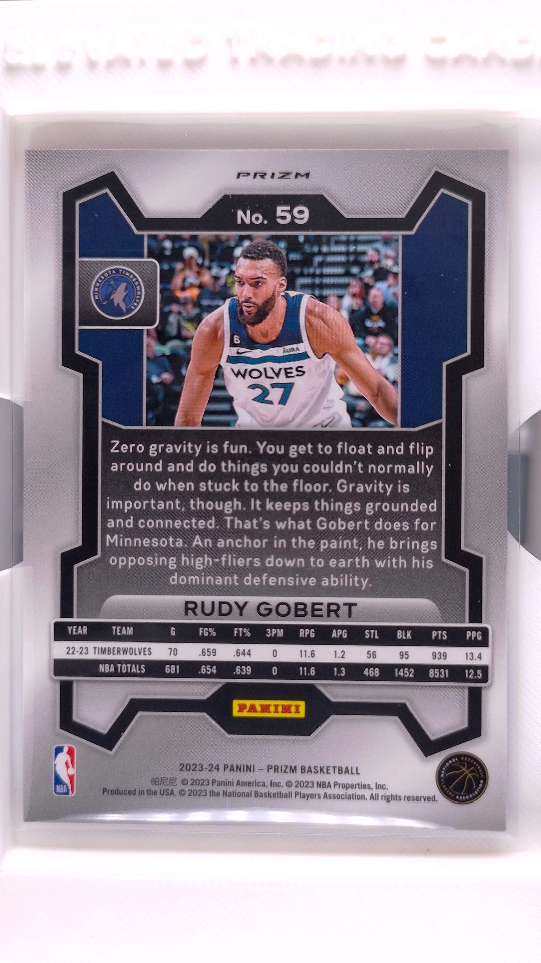 #59 Rudy Gobert Red, White And Blue Prizm - back