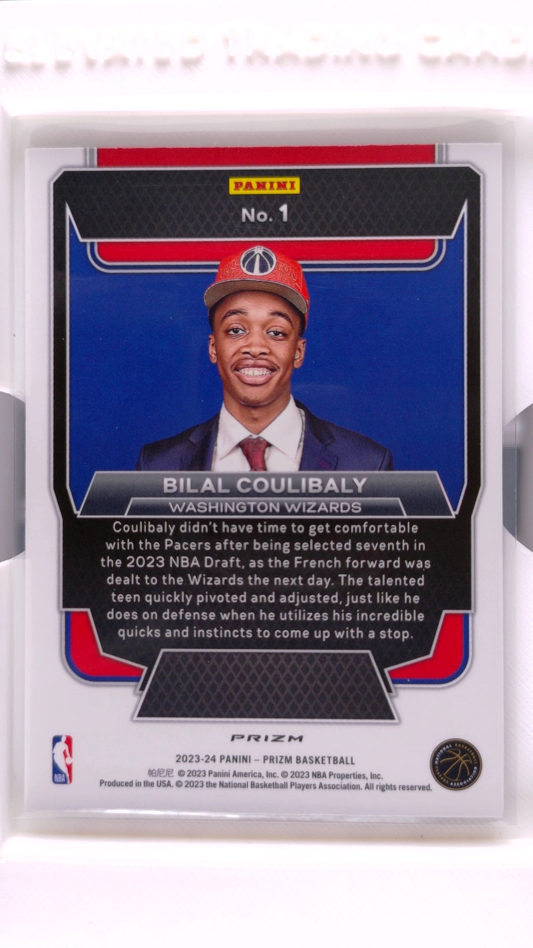 #1 Bilal Coulibaly Rookie Luck Of The Lottery Silver Prizm - back