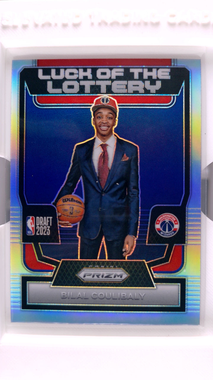 2023 Panini Prizm Basketball Bilal Coulibaly #1 Luck Of The Lottery Silver Prizm RC — Front