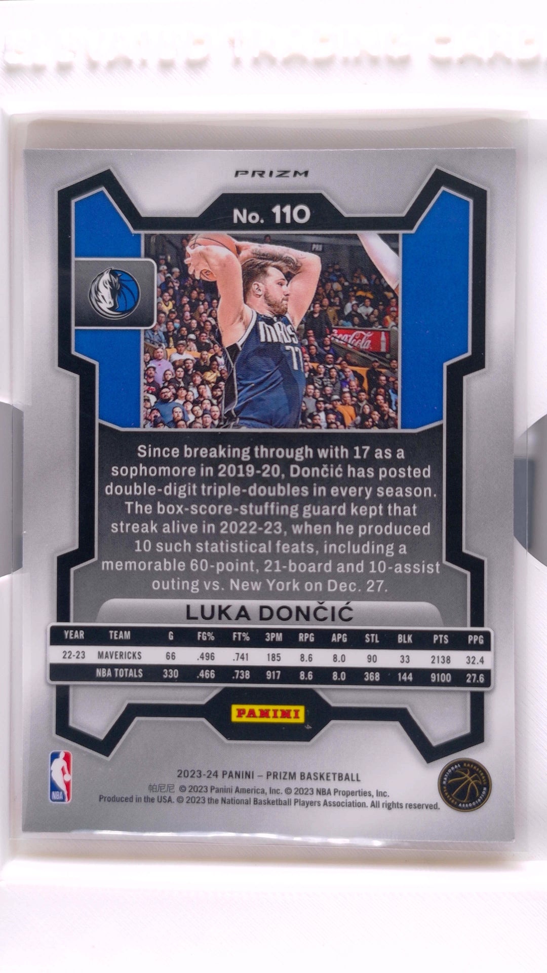#110 Luka Doncic Ruby Wave Prizm - back