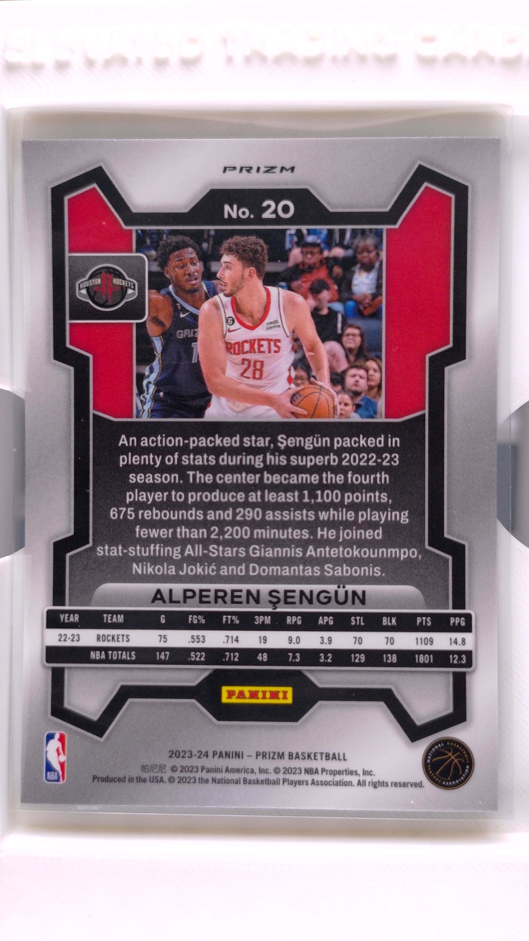 #20 Alperen Sengun Green Ice Prizm - back