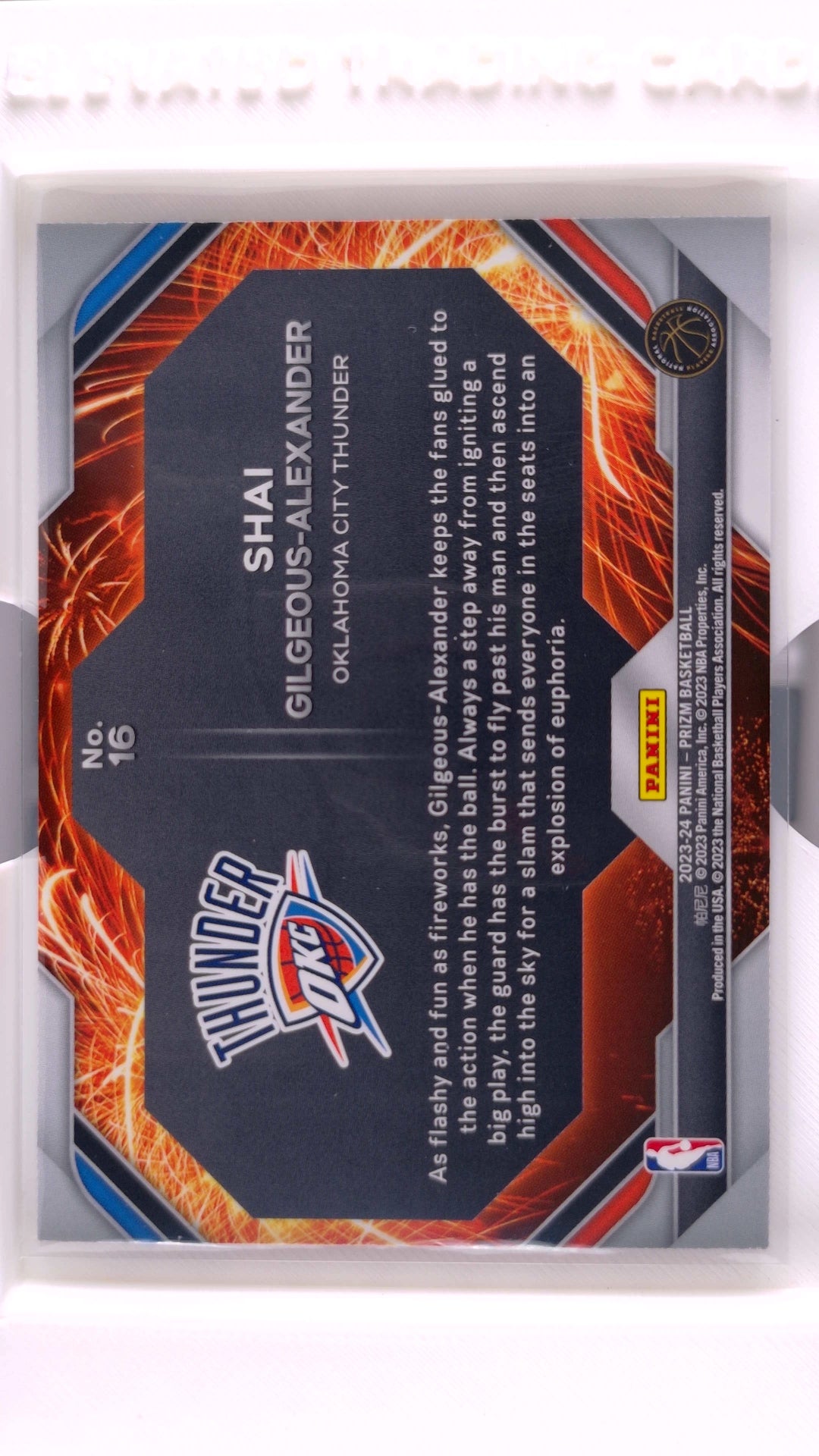 #16 Shai Gilgeous-Alexander Fireworks - back