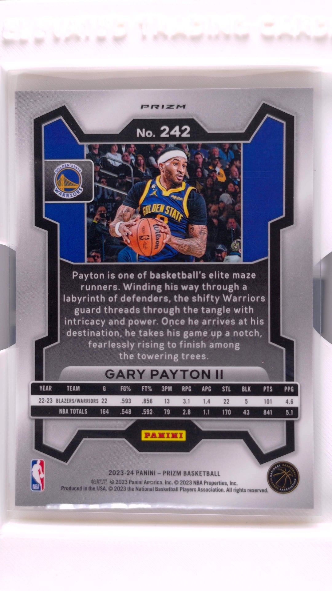 #242 Gary Payton II Silver Prizm - back