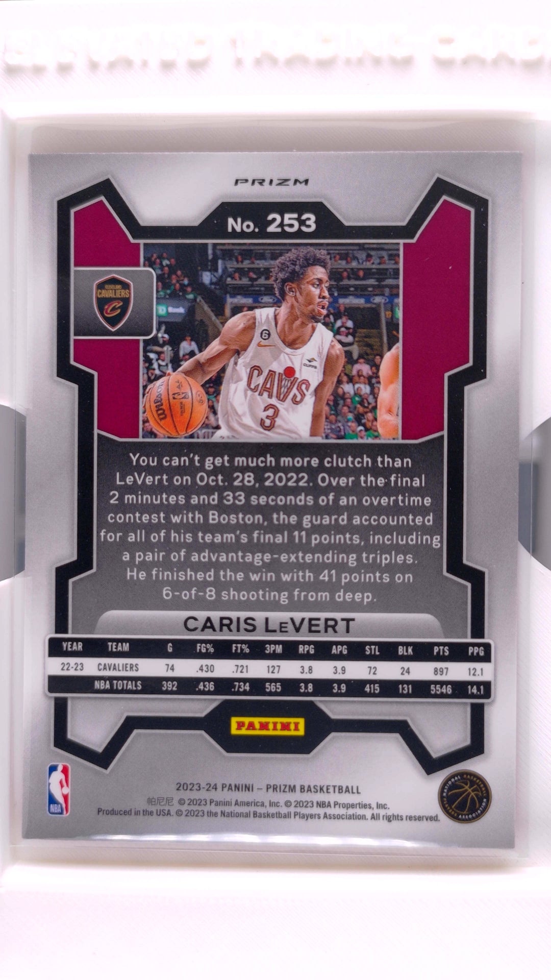 #253 Caris LeVert Ruby Wave Prizm - back