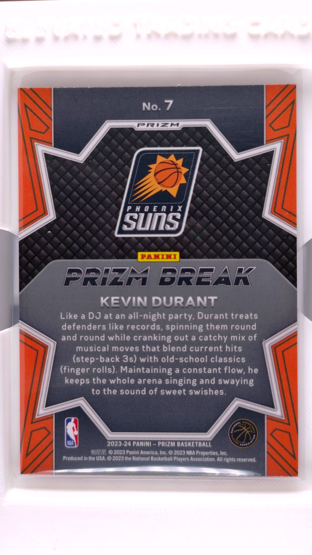 #7 Kevin Durant Prizm Break Silver Prizm - back