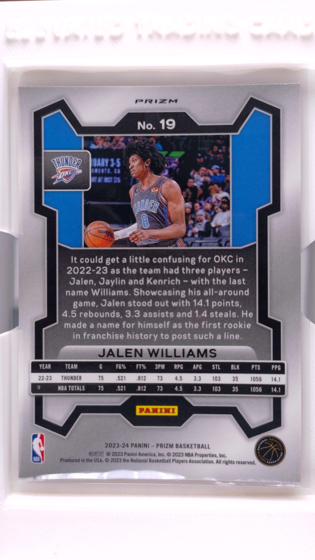 #19 Jalen Williams Ruby Wave Prizm - back