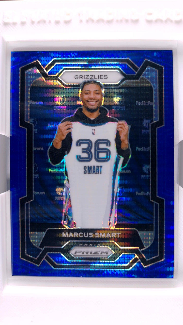 2023 Panini Prizm Basketball Marcus Smart #62 Blue Seismic Prizm #34/99 — Front
