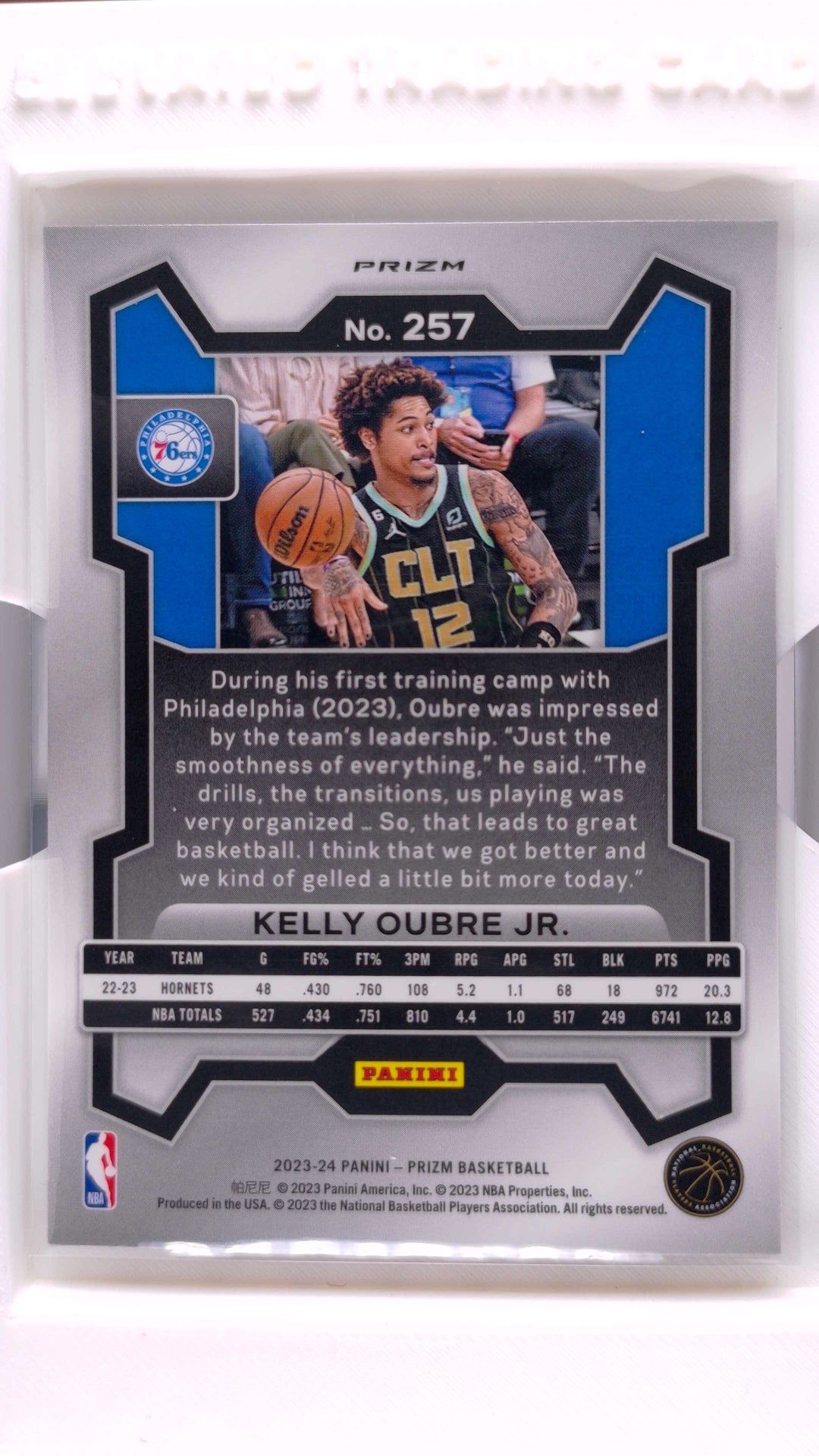 #257 Kelly Oubre Jr. Ice Prizm - back