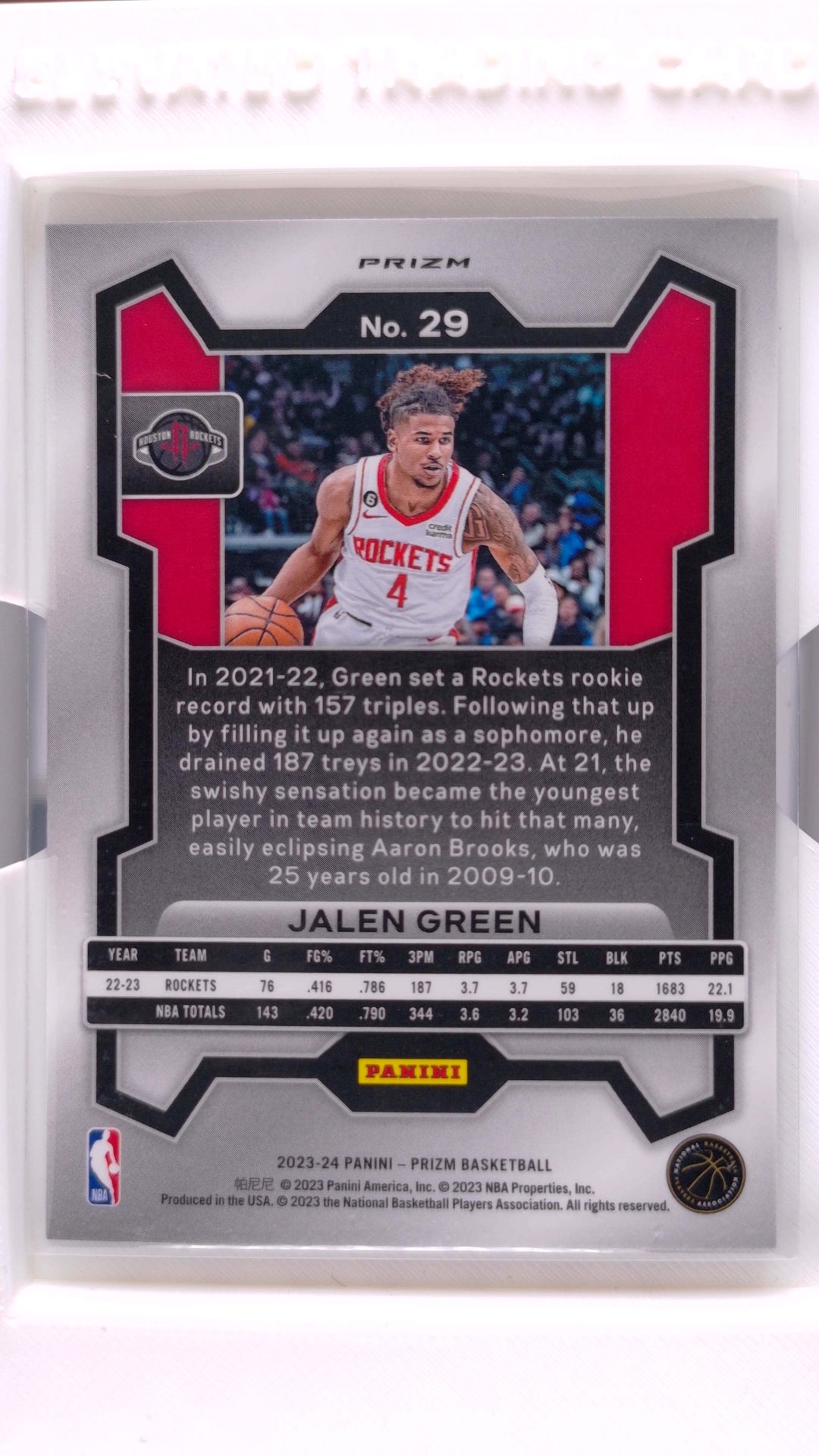 #29 Jalen Green Ice Prizm - back