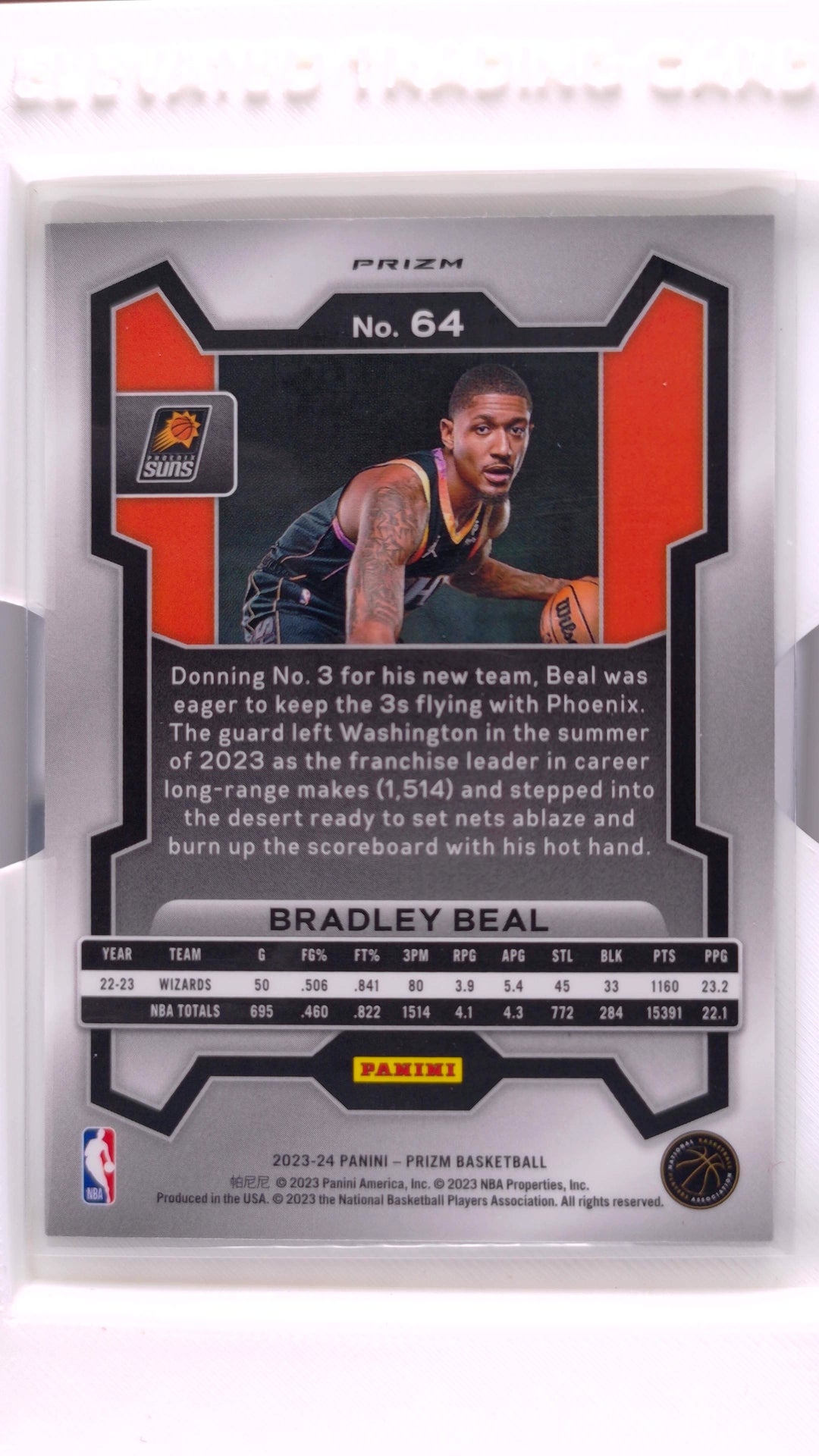 #64 Bradley Beal Green Prizm - back