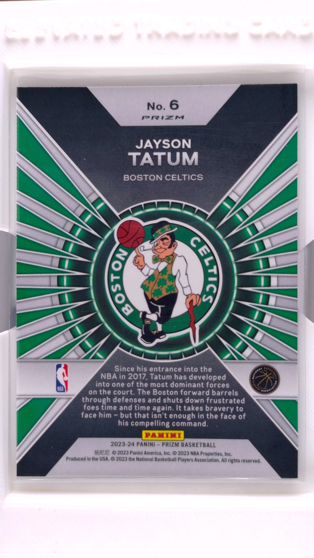 #6 Jayson Tatum Dominance Green Prizm - back