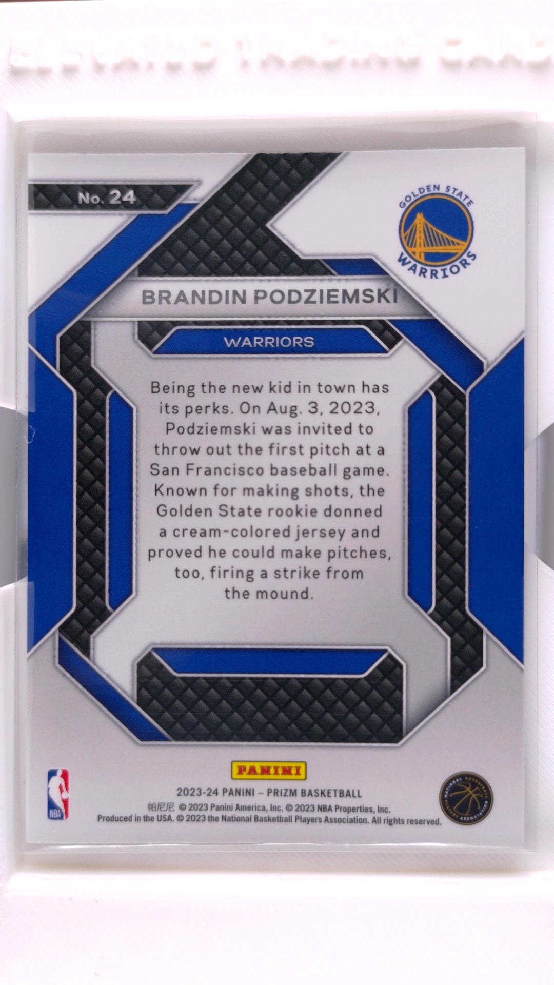 #24 Brandin Podziemski Rookie Emergent - back