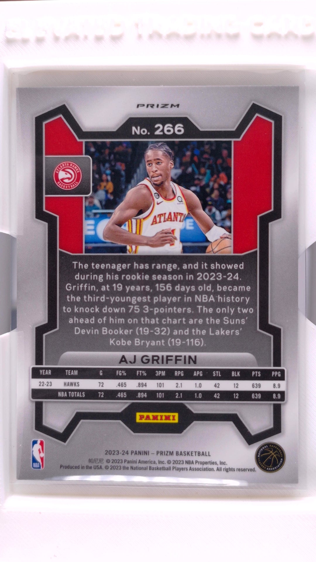 #266 AJ Griffin Silver Prizm - back
