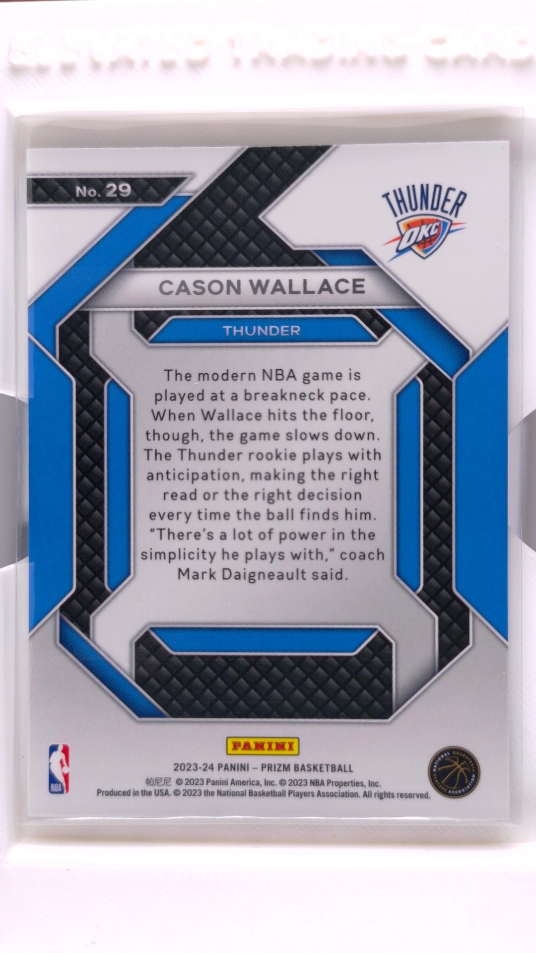 #29 Cason Wallace Rookie Emergent - back