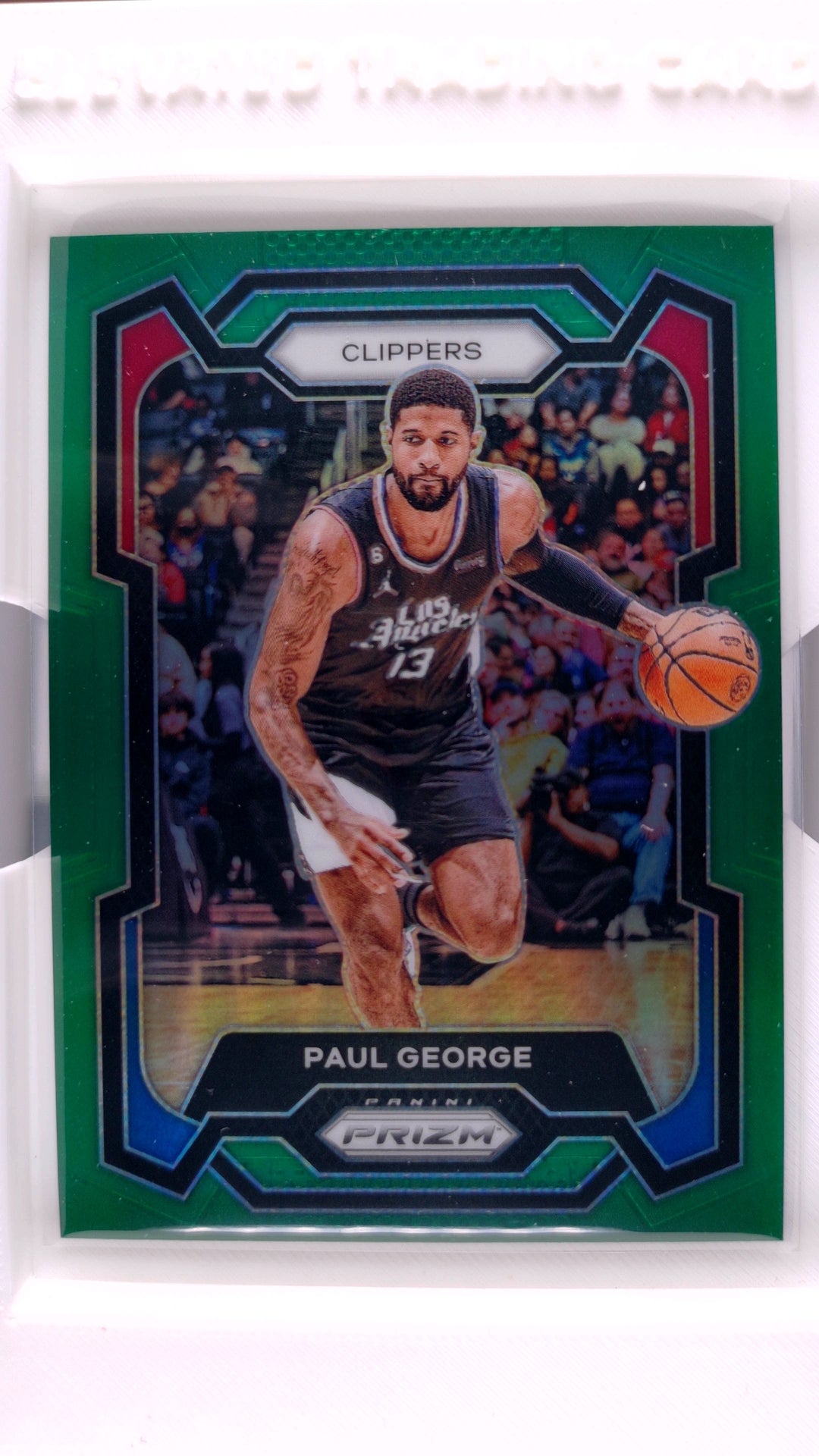 #101 Paul George Green Prizm - front