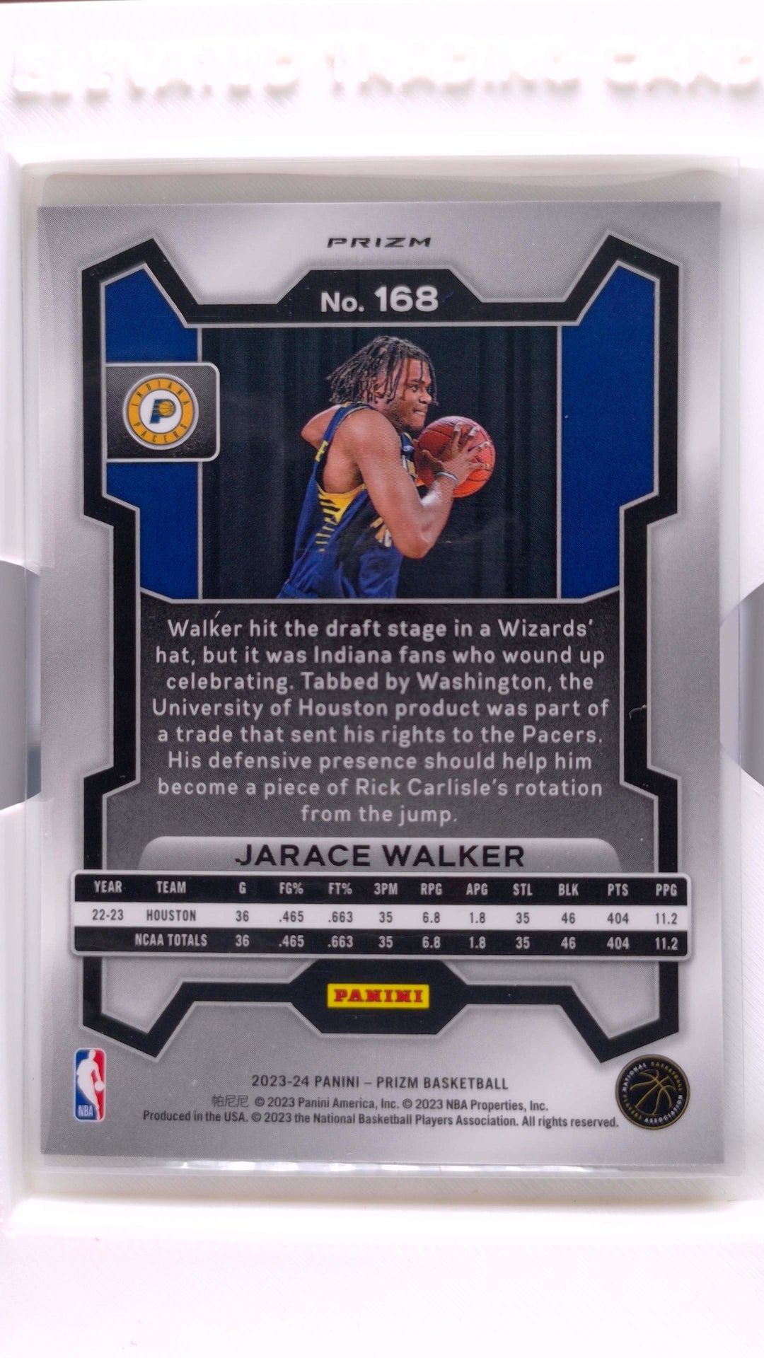 #168 Jarace Walker Rookie Green Prizm - back