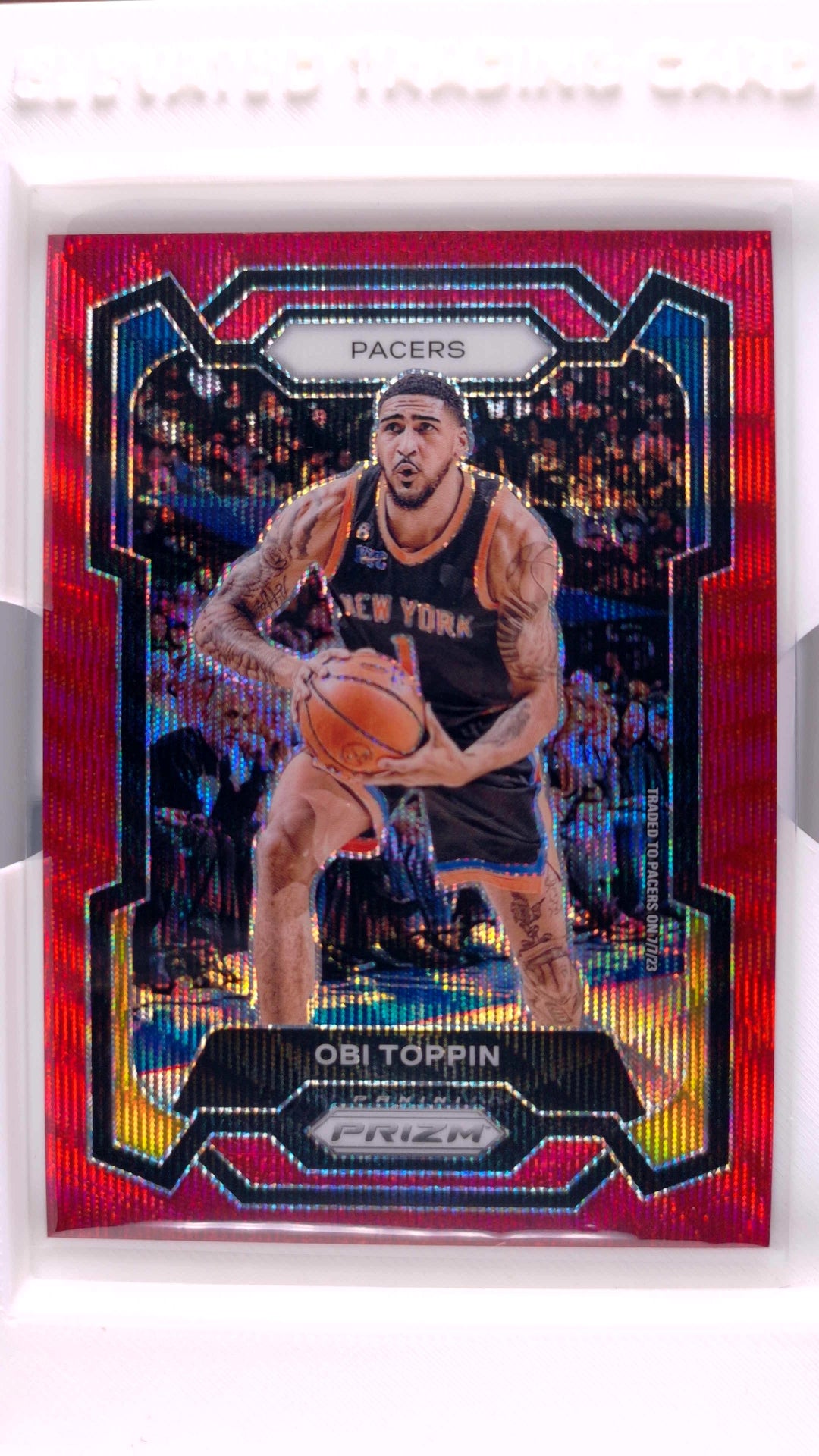#249 Obi Toppin Ruby Wave Prizm - front