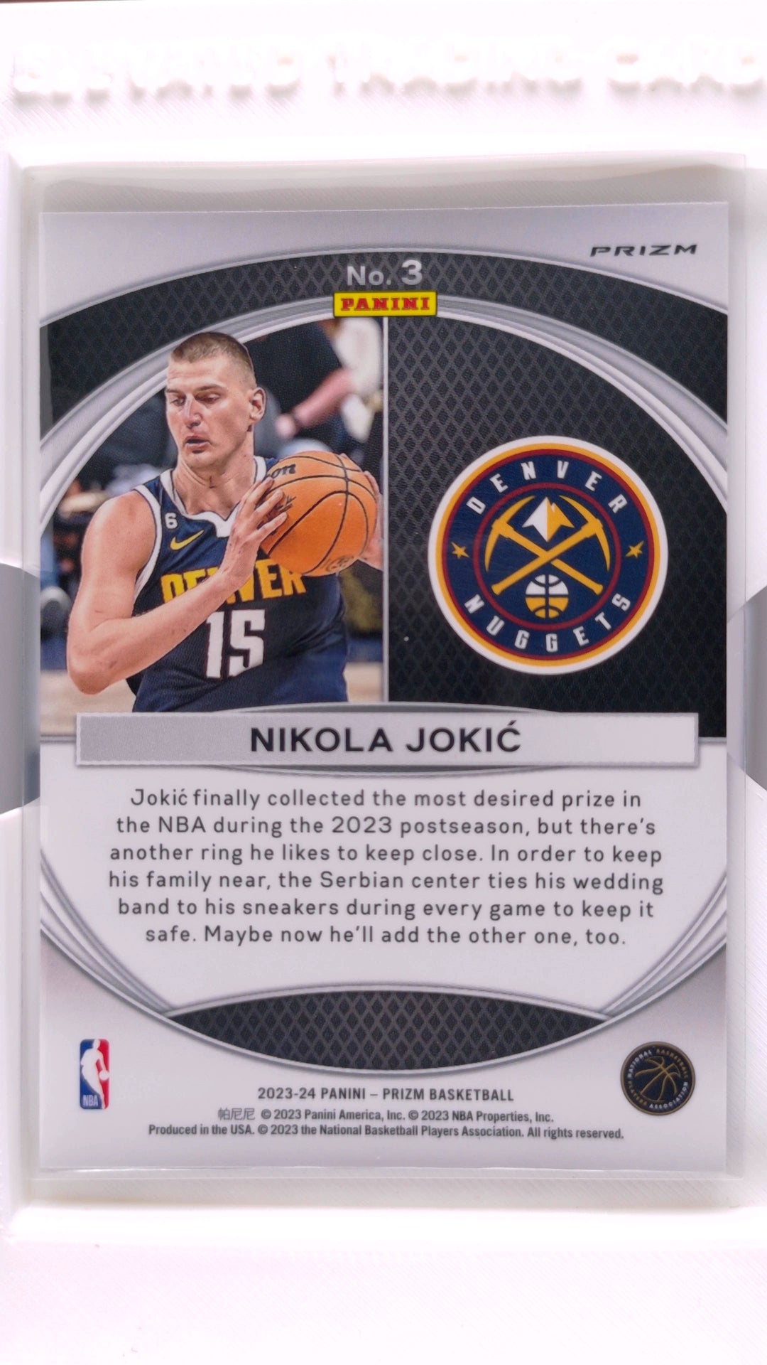 #3 Nikola Jokic Global Reach Silver Prizm - back