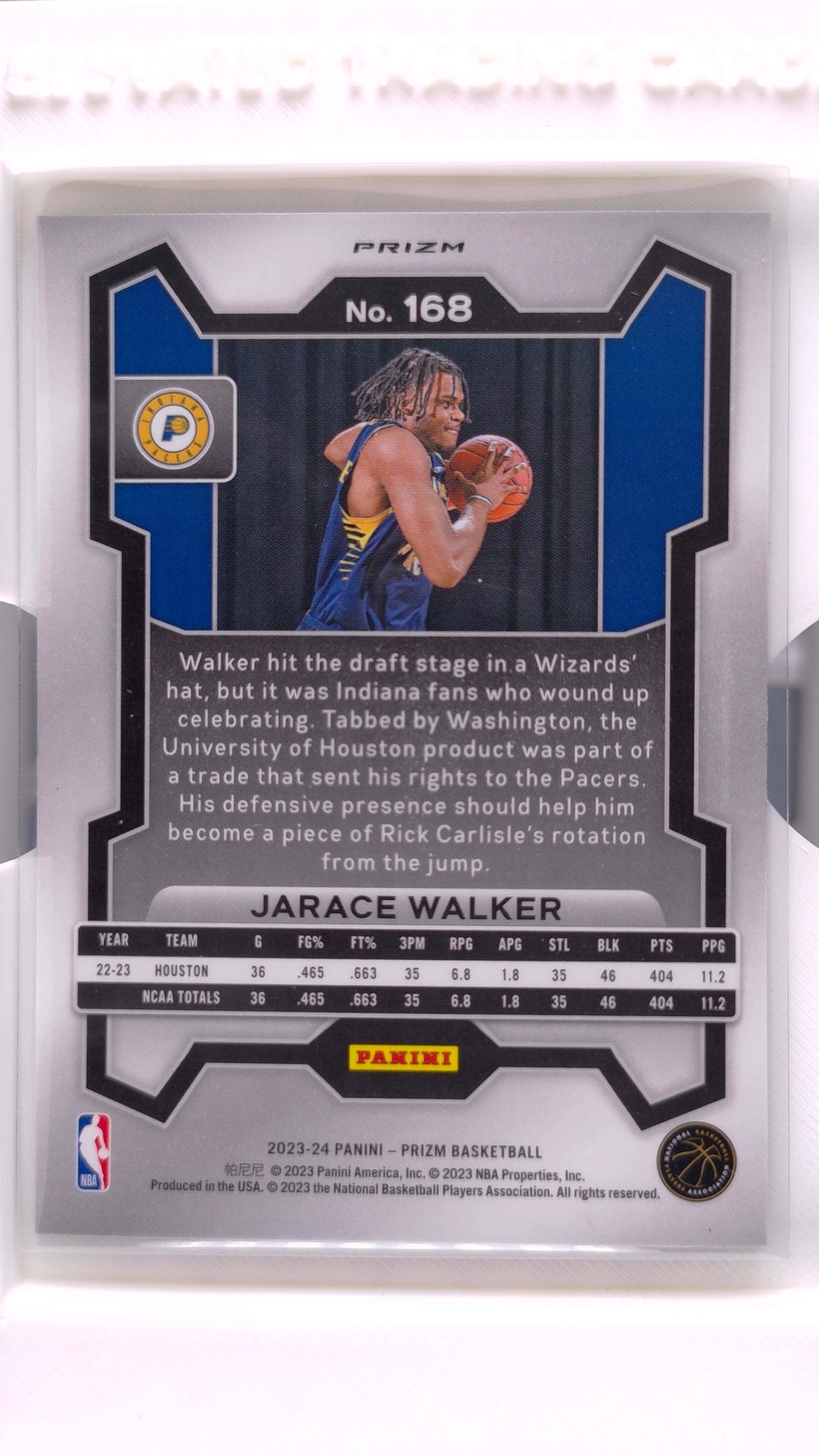 #168 Jarace Walker Rookie Green Ice Prizm - back