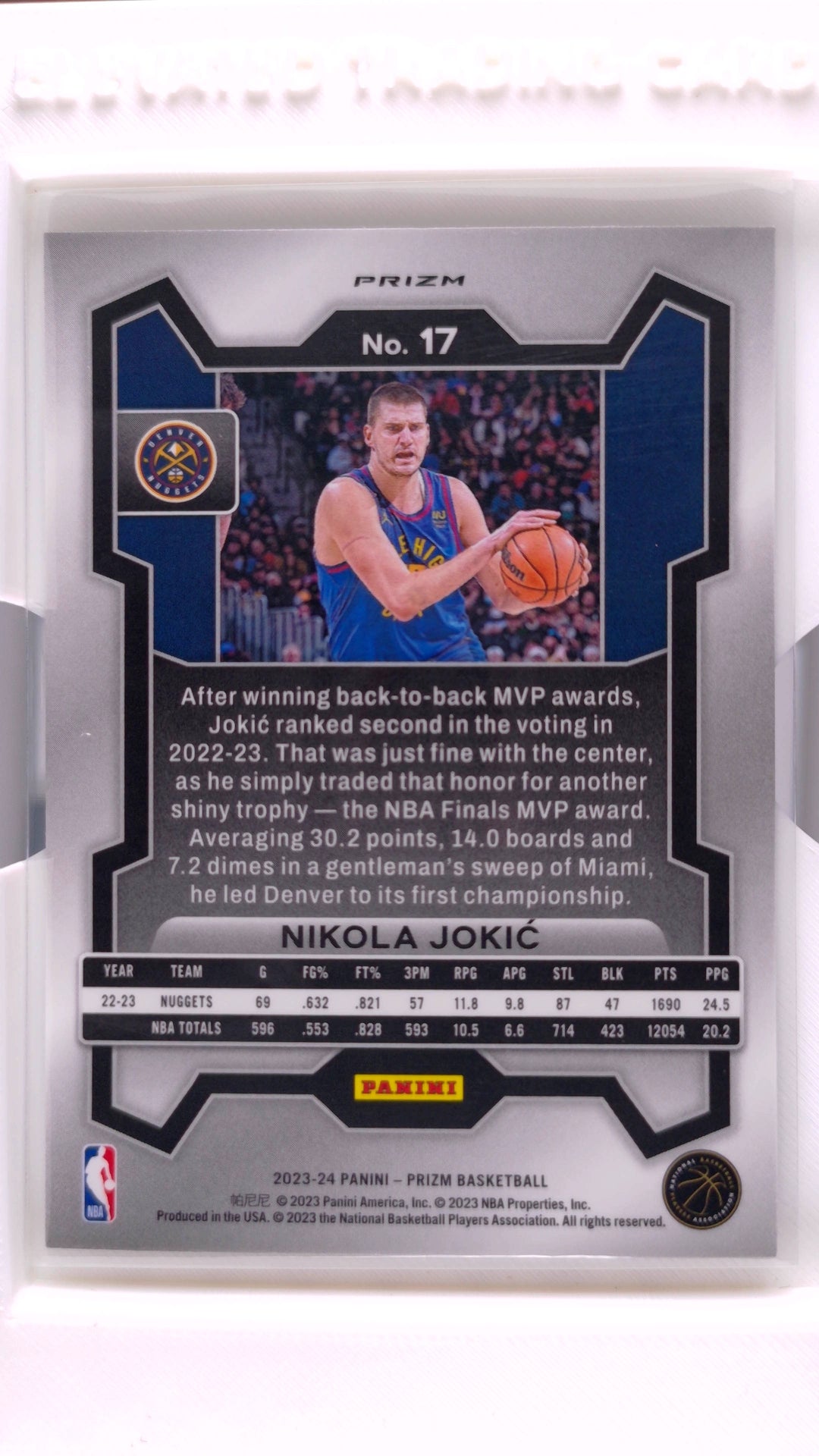 #17 Nikola Jokic Silver Prizm - back