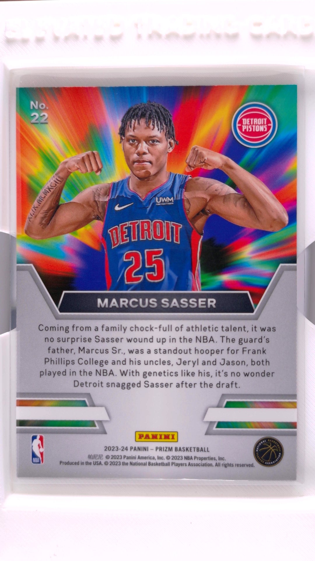 #22 Marcus Sasser Rookie Instant Impact - back