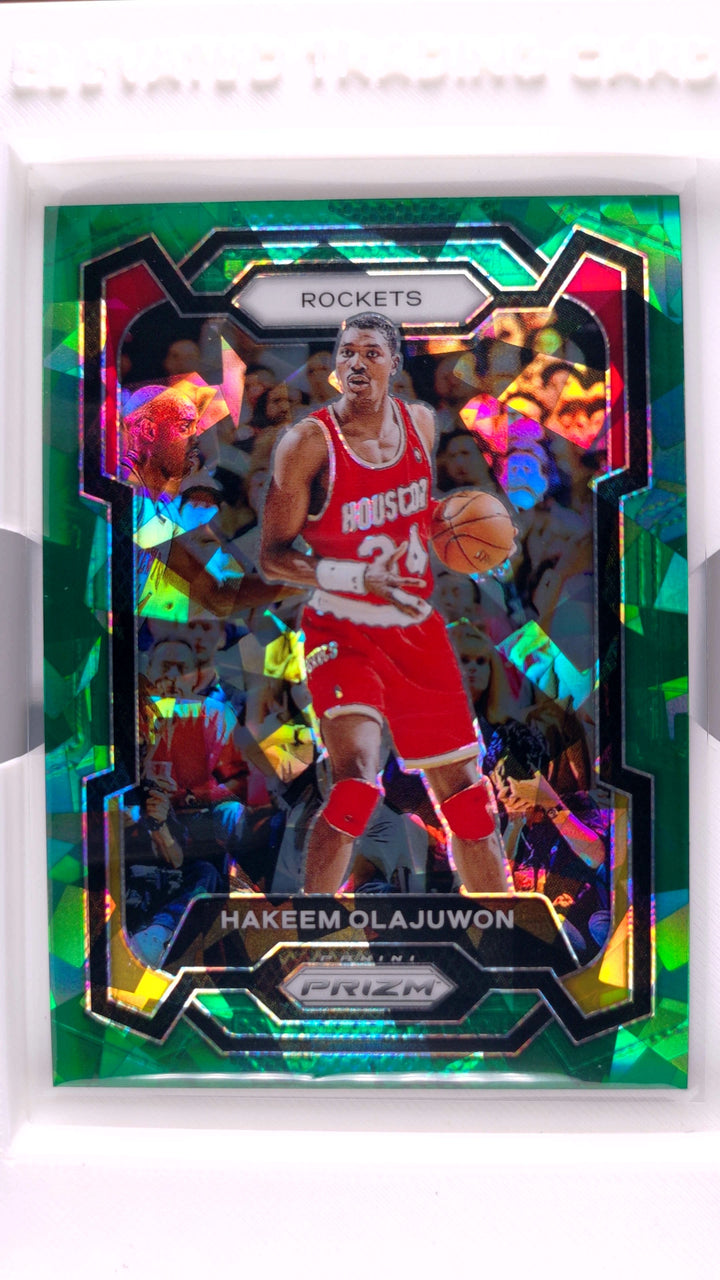 2023 Panini Prizm Basketball Hakeem Olajuwon #191 Green Ice Prizm — Front