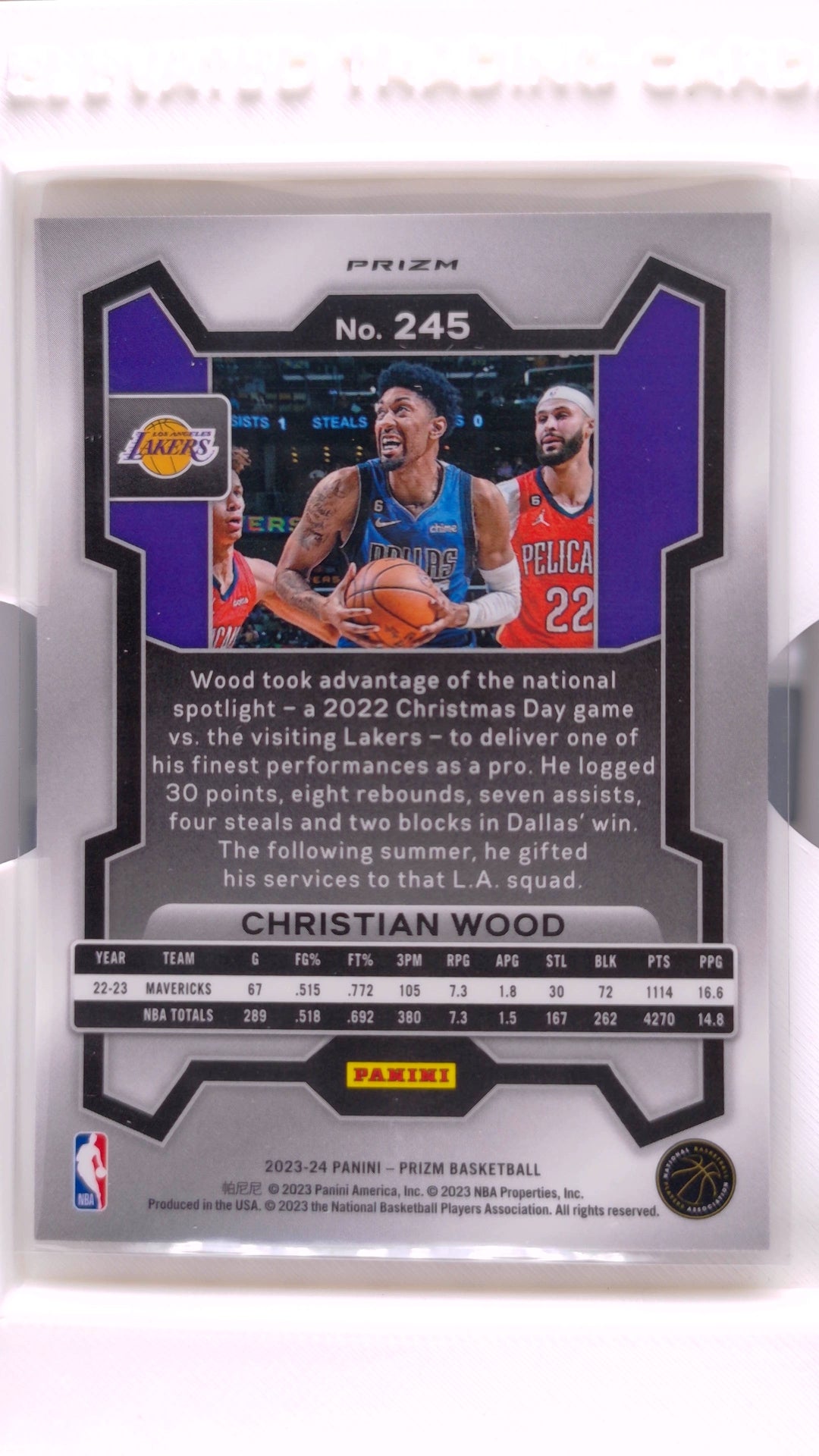 #245 Christian Wood Silver Prizm - back