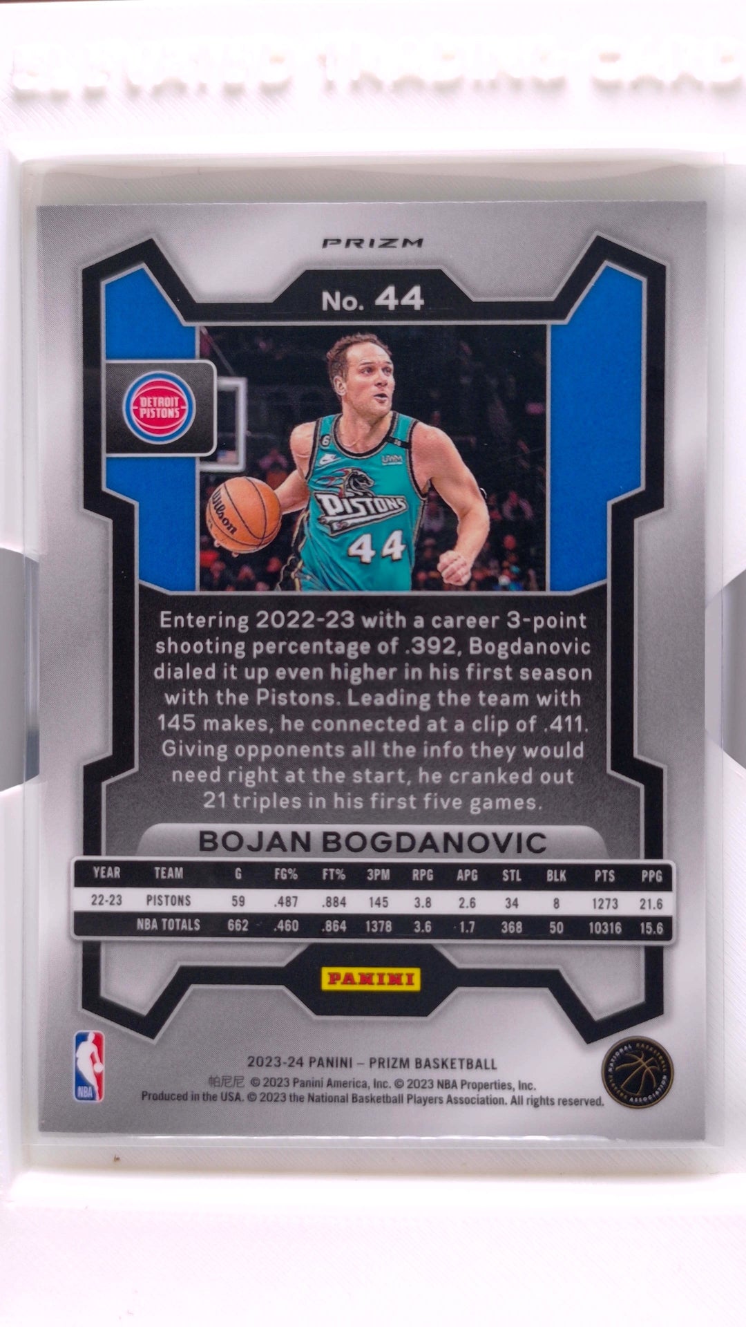 #44 Bojan Bogdanovic Green Ice Prizm - back