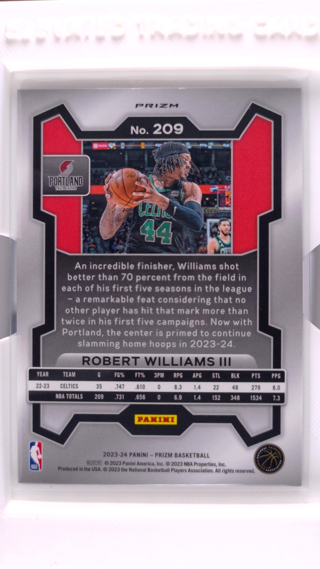 #209 Robert Williams III Green Ice Prizm - back
