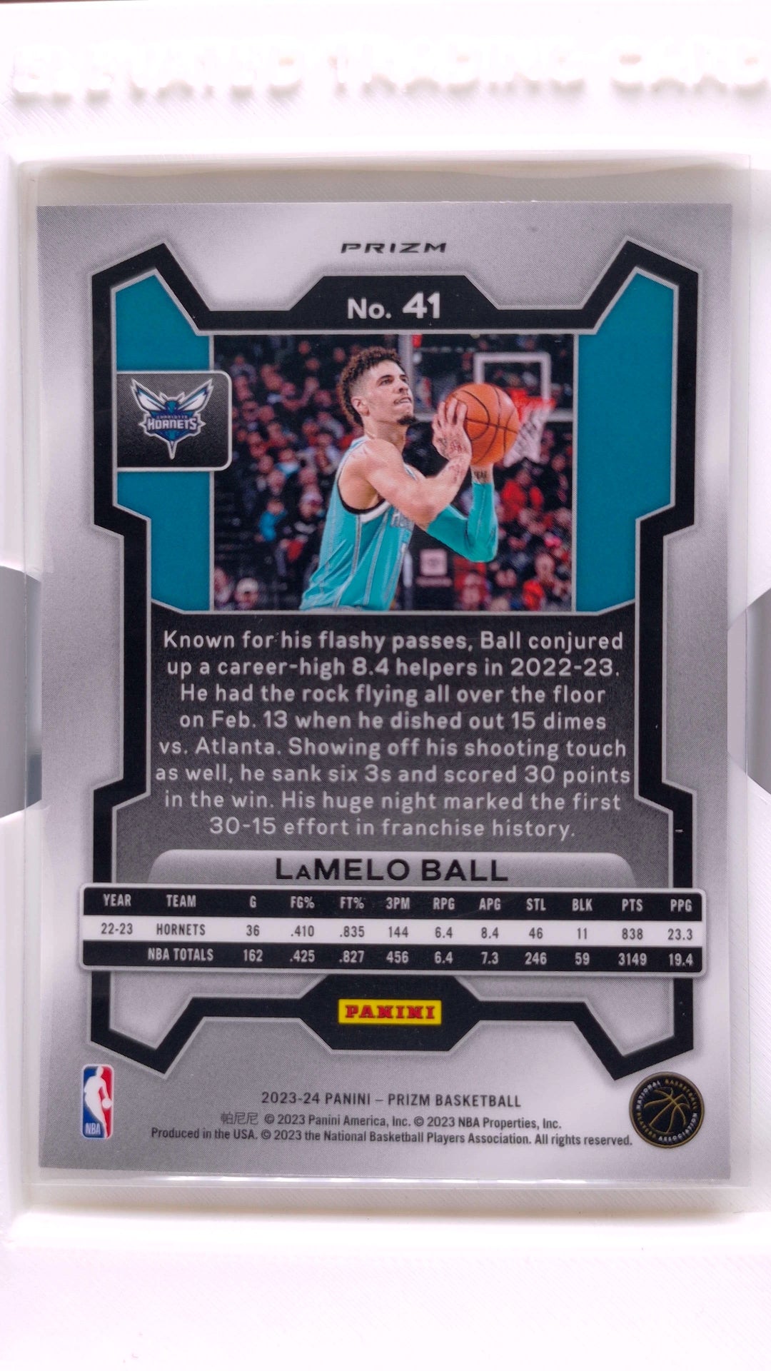 #41 LaMelo Ball Silver Prizm - back